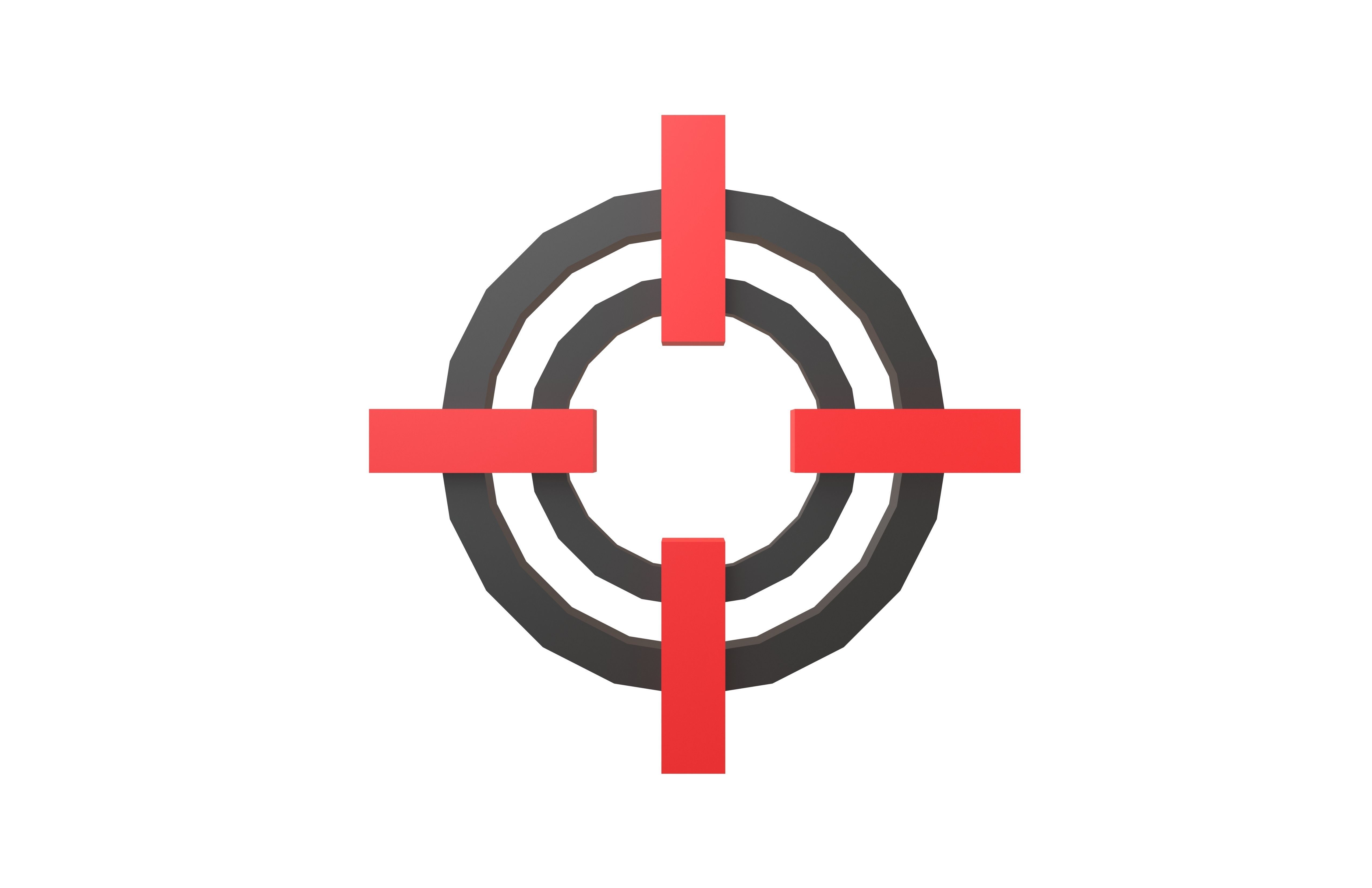 Crosshair Symbol v9 001 Low-poly 3D model_3