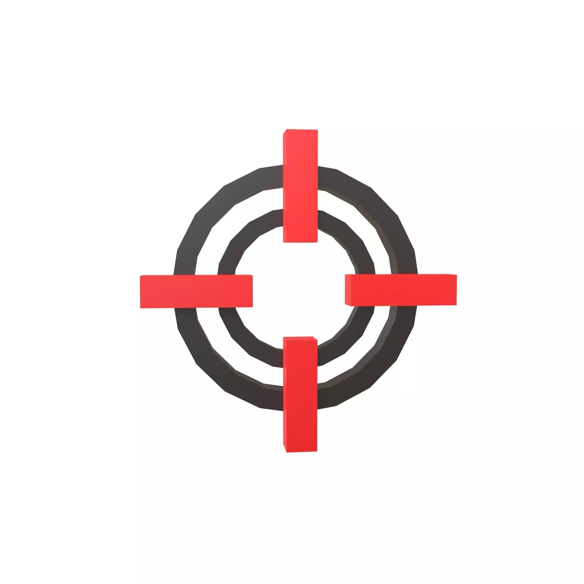 Crosshair Symbol v9 001 Low-poly 3D model_0
