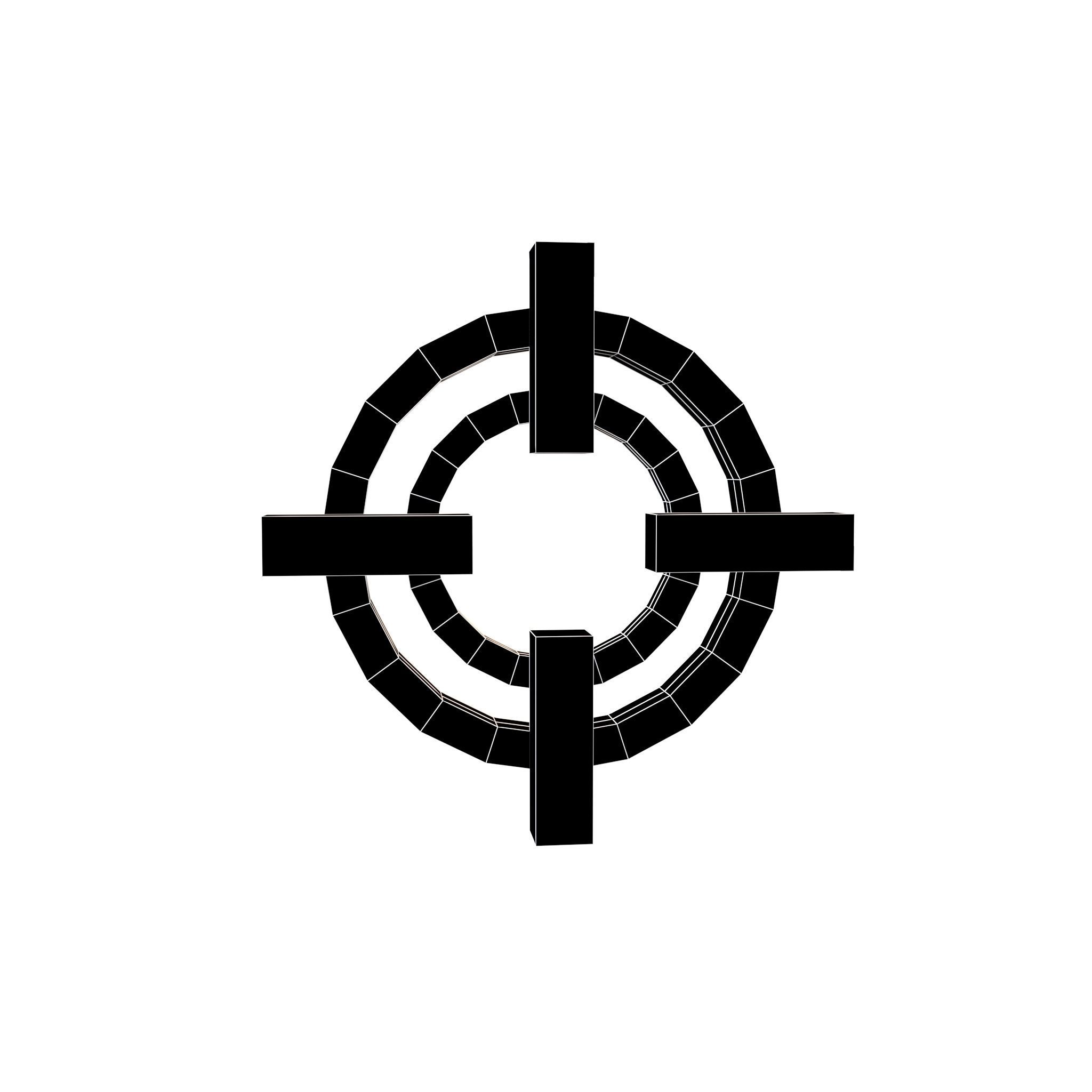 Crosshair Symbol v9 001 Low-poly 3D model_5