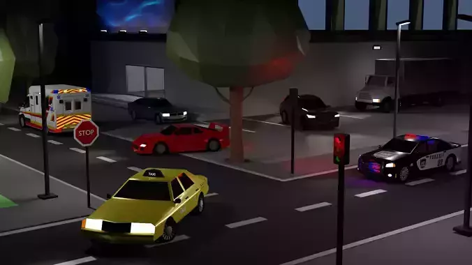 Rigged Low Poly Car Collection