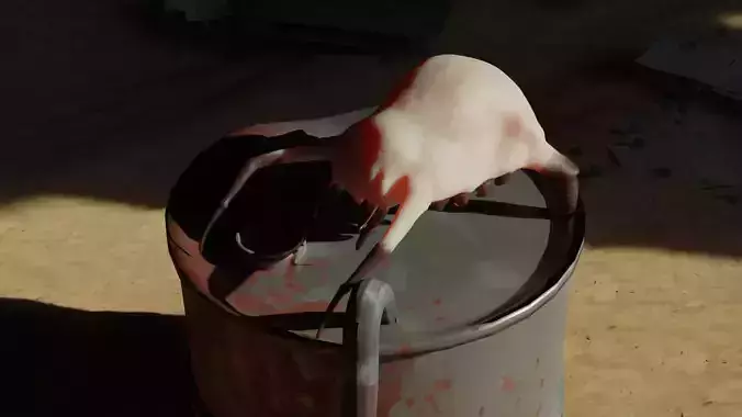 HeadCrab creature in bucket with blood