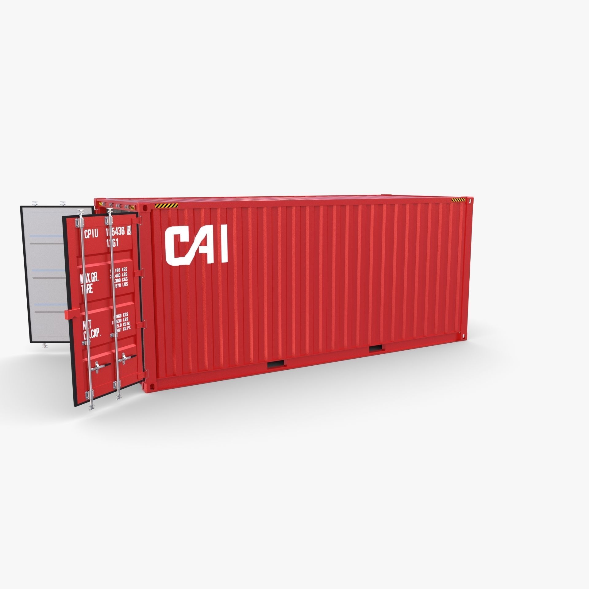 20ft Shipping Container CAI v2 3D model_7