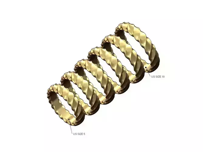 Wide twist motif band US sizes 5to10 3D print model