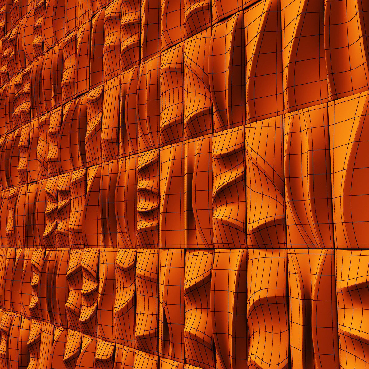 Tile line curve decor n2 3D model_12