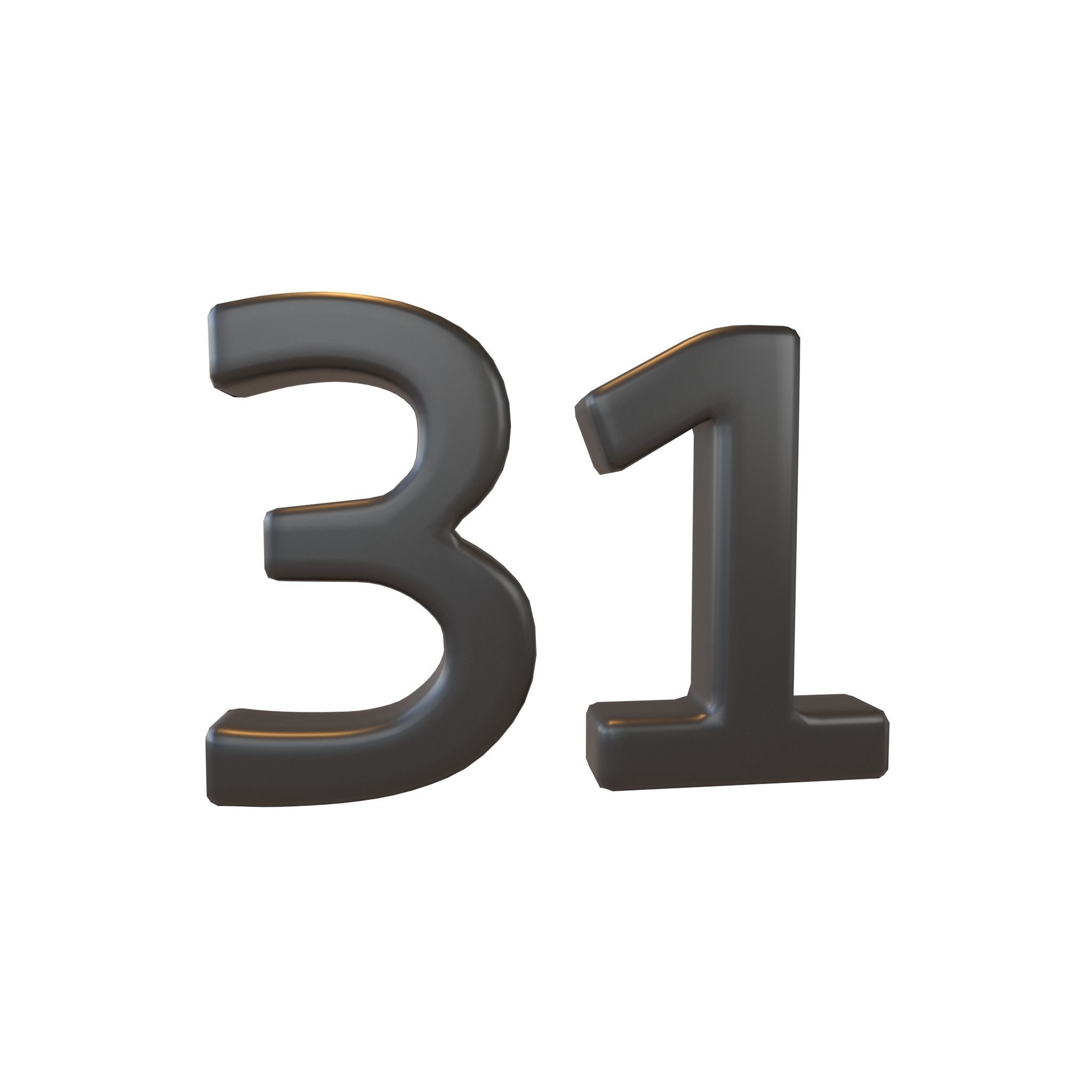 Date Number v2 Pack 01 Low-poly 3D model_11