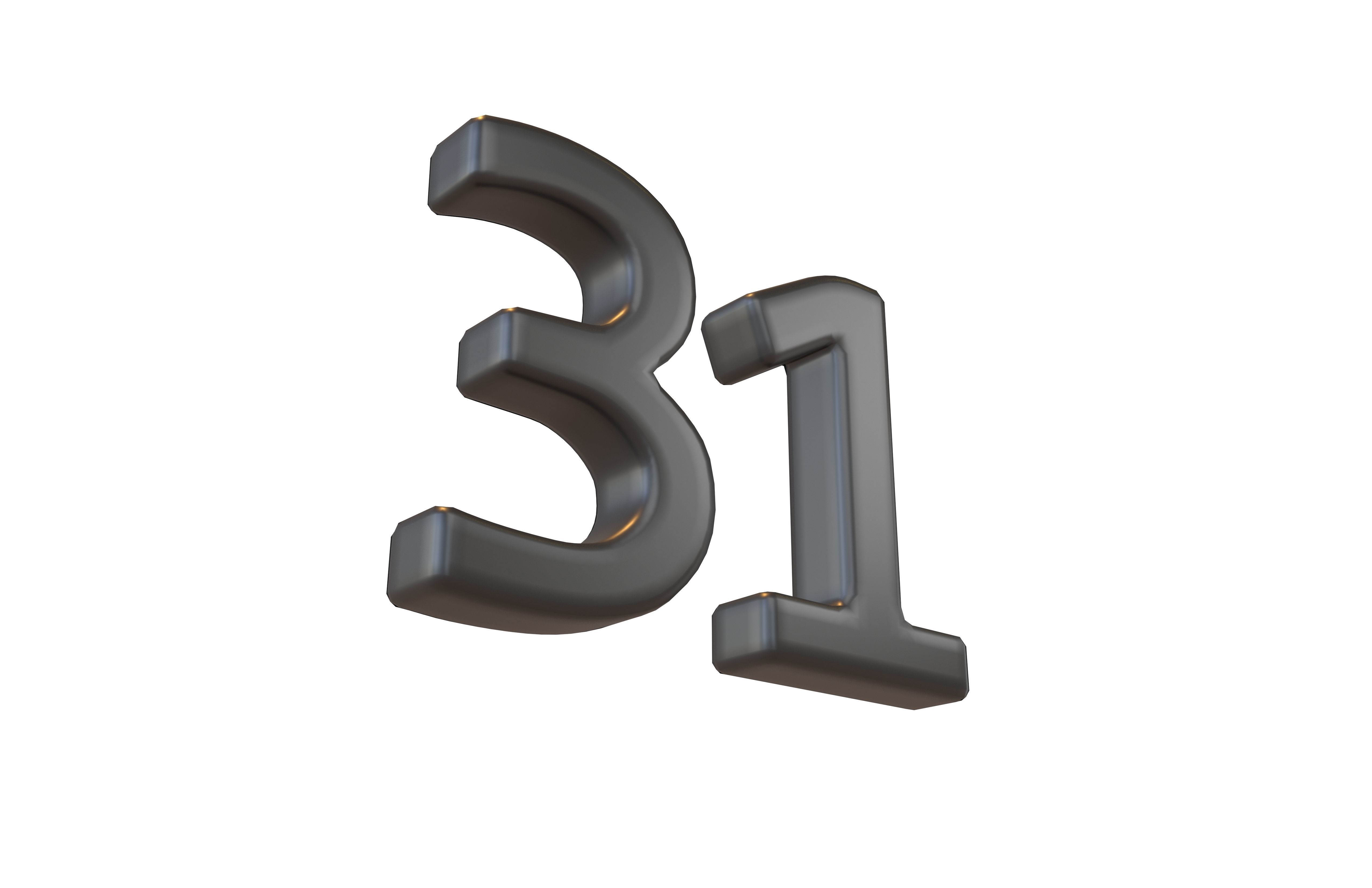Date Number v2 Pack 01 Low-poly 3D model_15