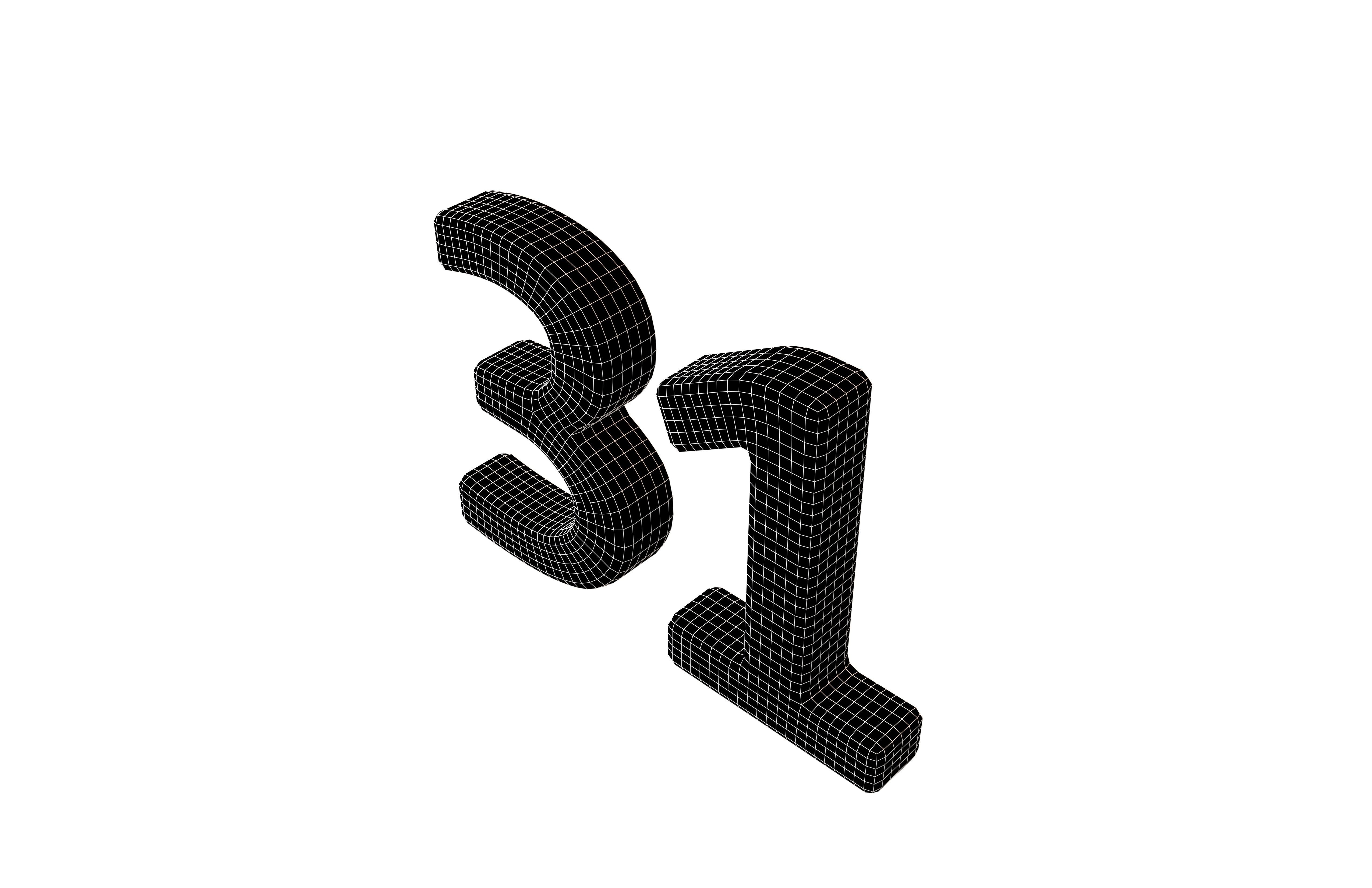 Date Number v2 Pack 01 Low-poly 3D model_16