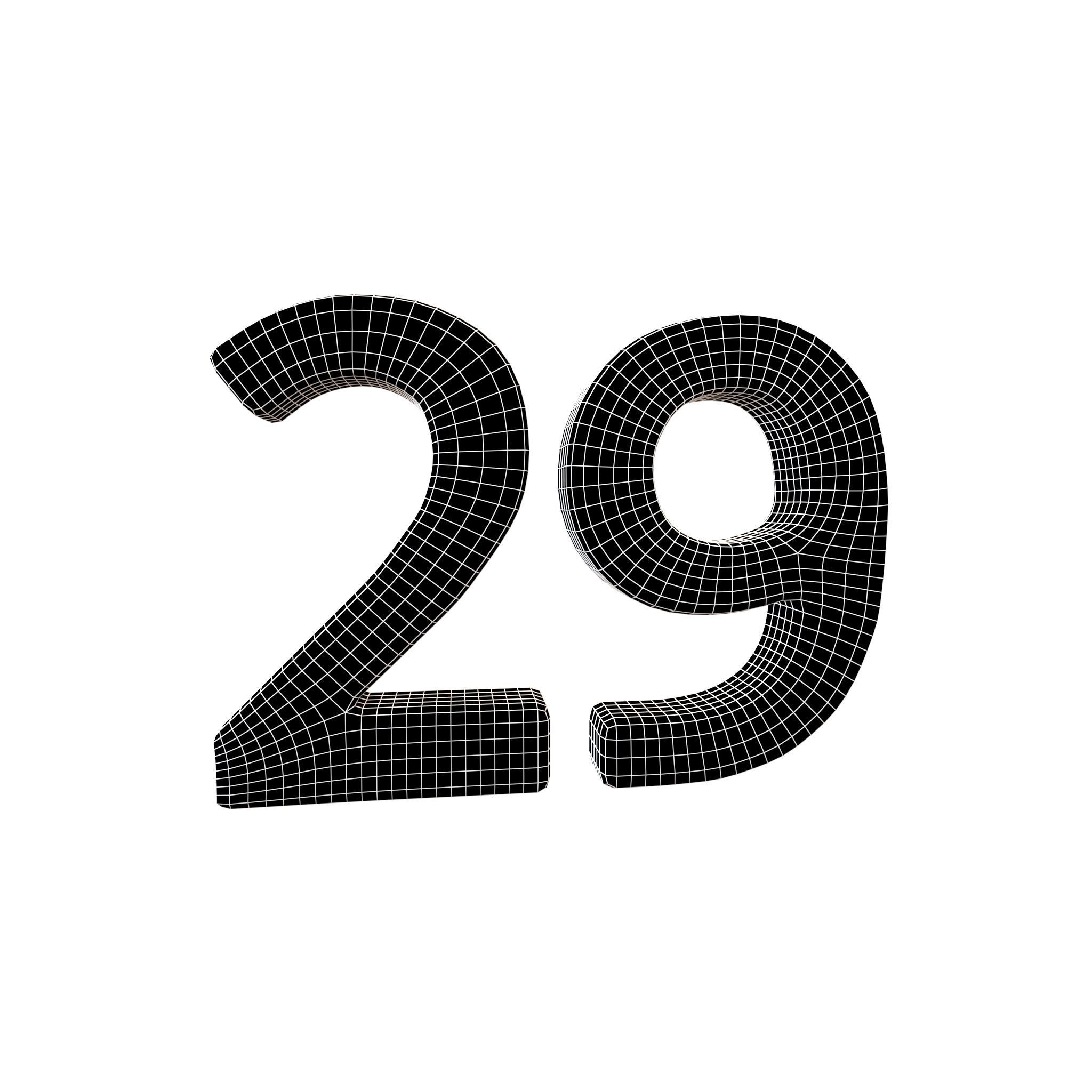 Date Number v2 Pack 01 Low-poly 3D model_4