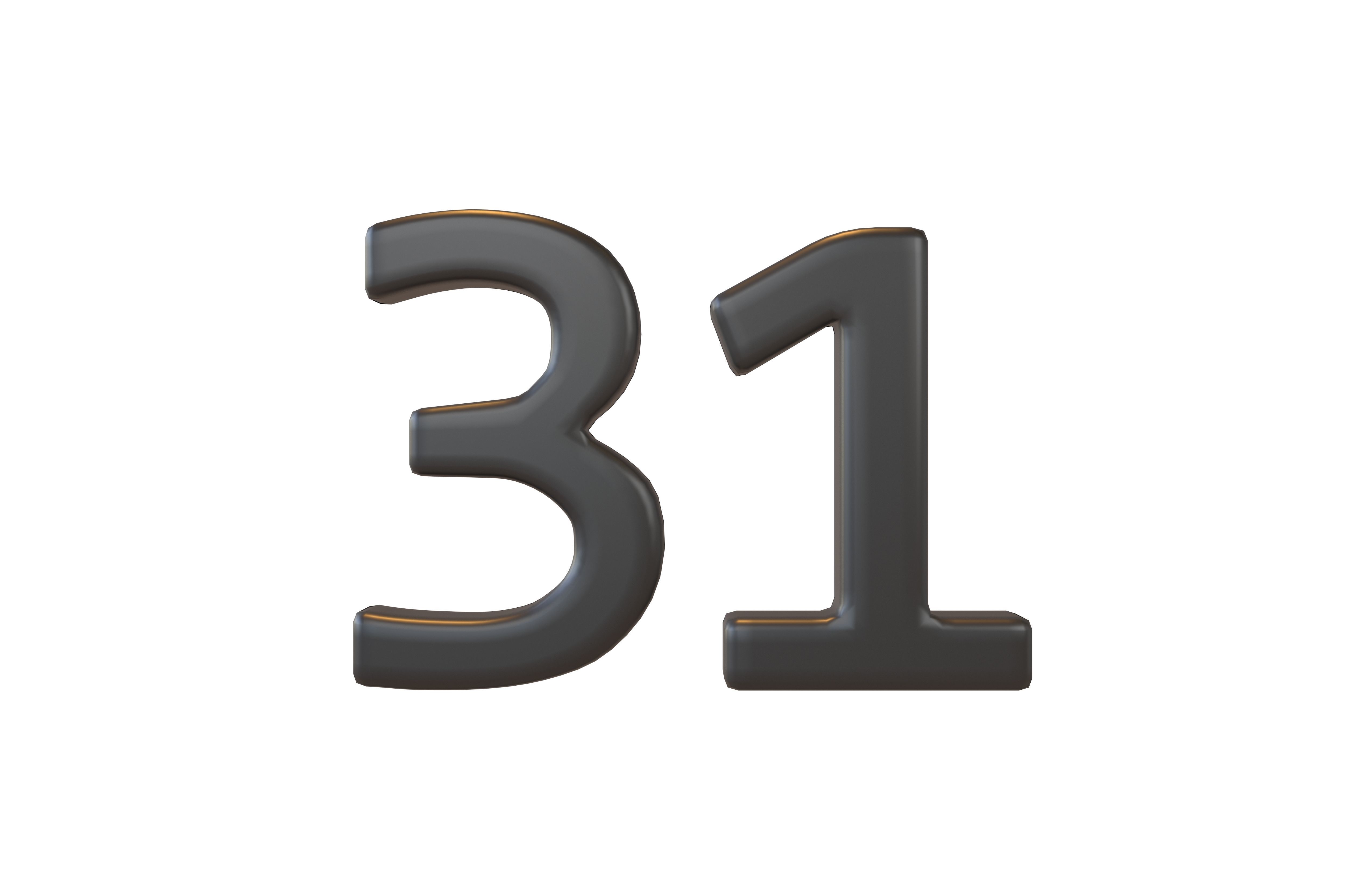 Date Number v2 Pack 01 Low-poly 3D model_14