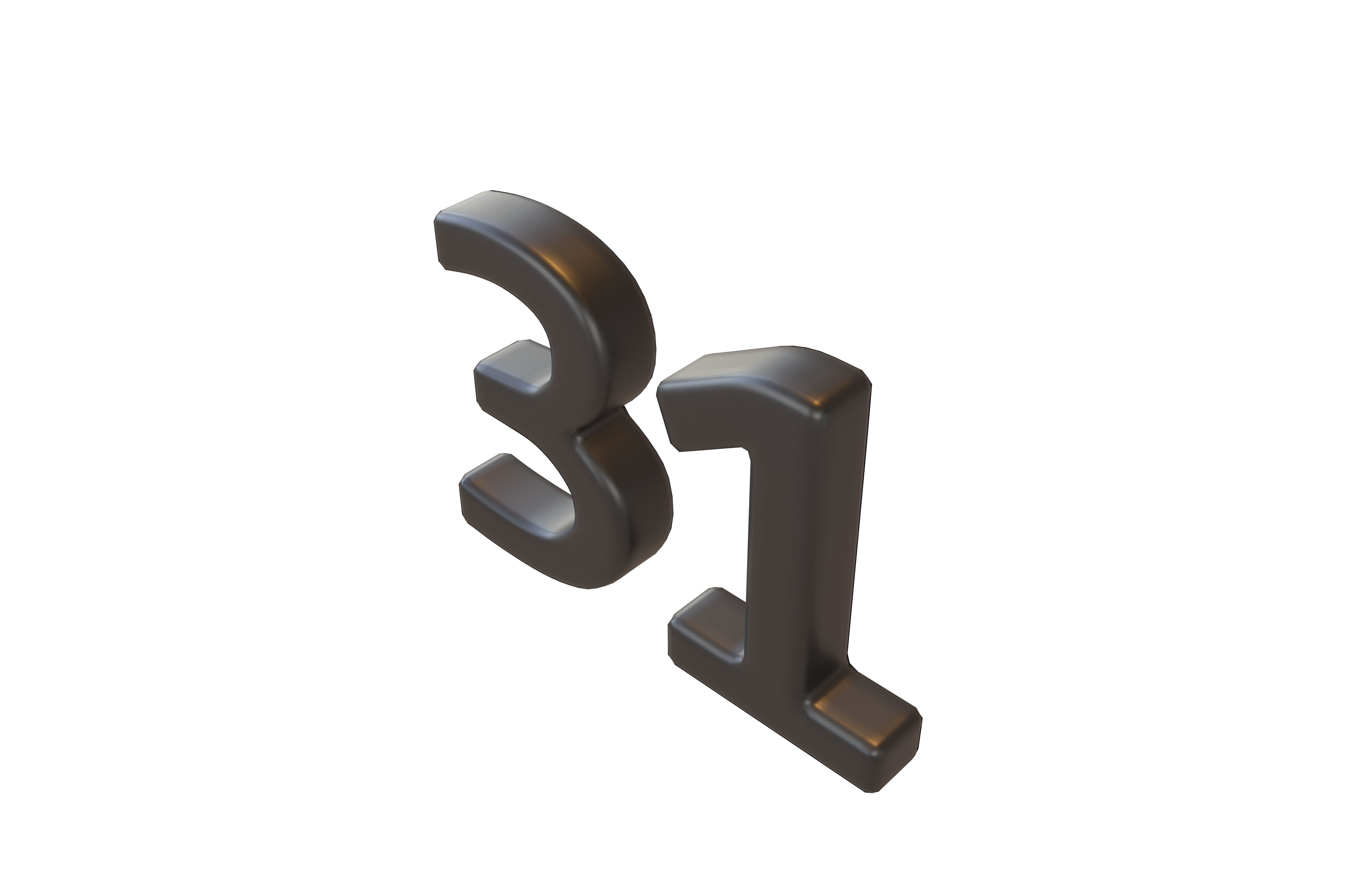 Date Number v2 Pack 01 Low-poly 3D model_12