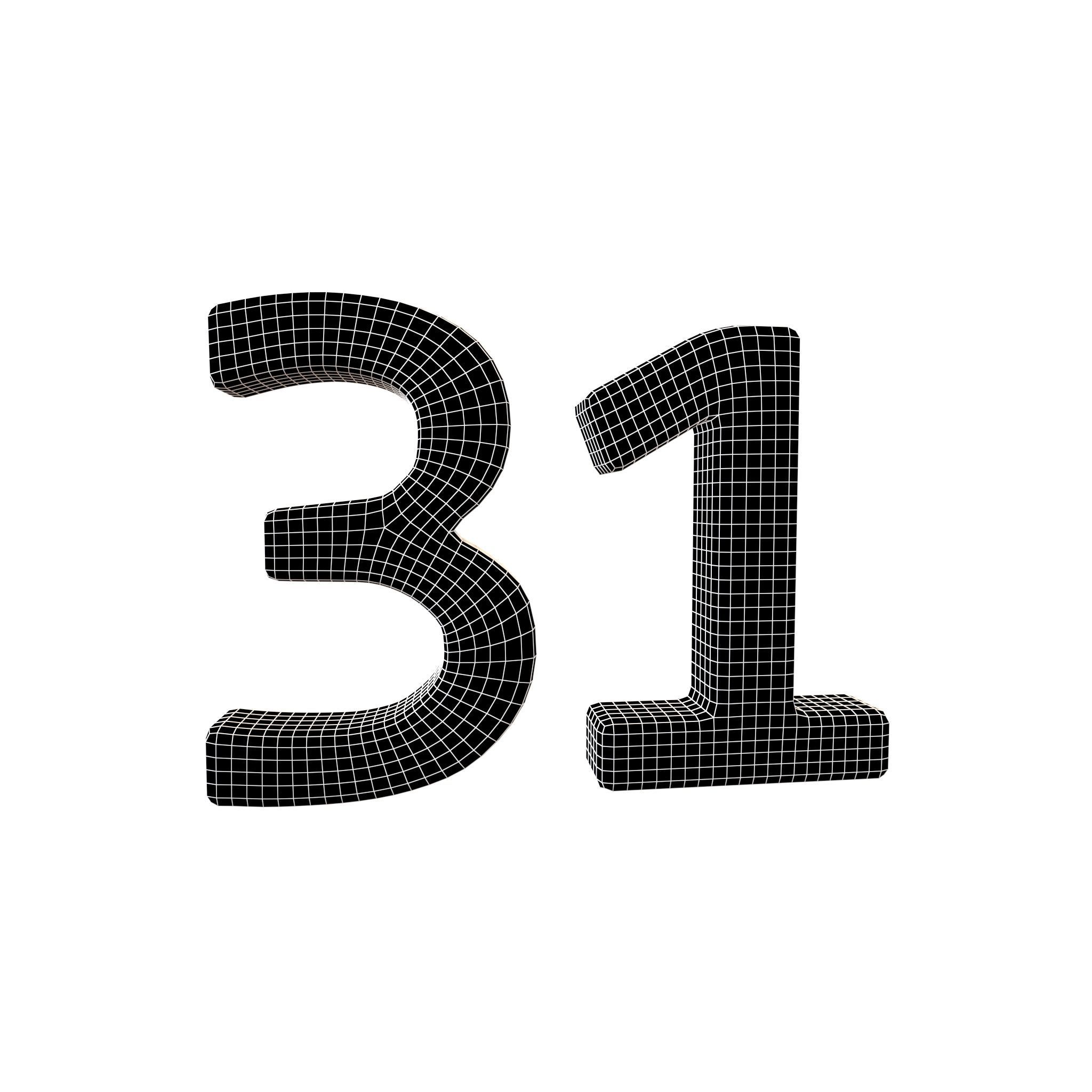 Date Number v2 Pack 01 Low-poly 3D model_18