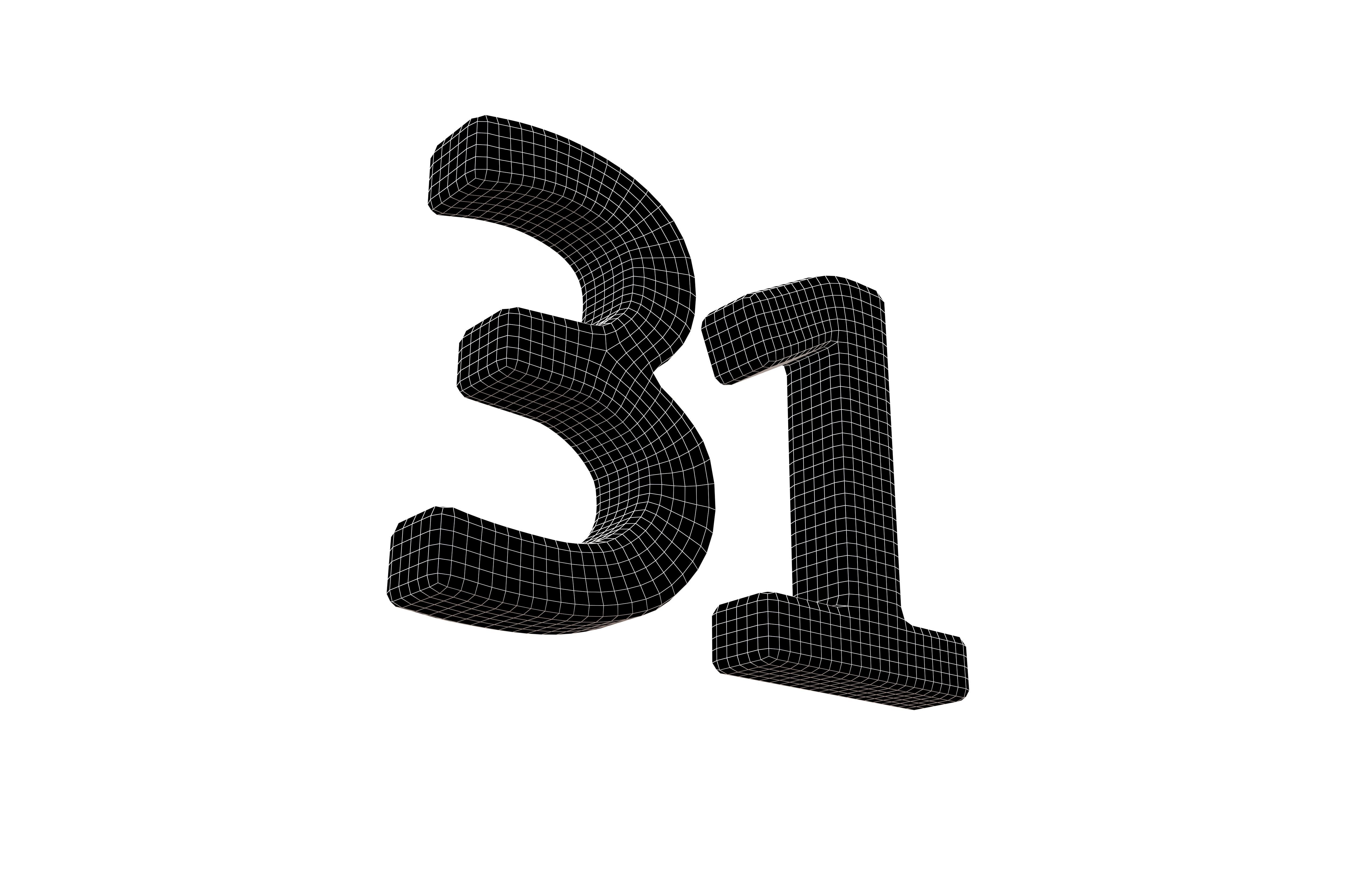 Date Number v2 Pack 01 Low-poly 3D model_19