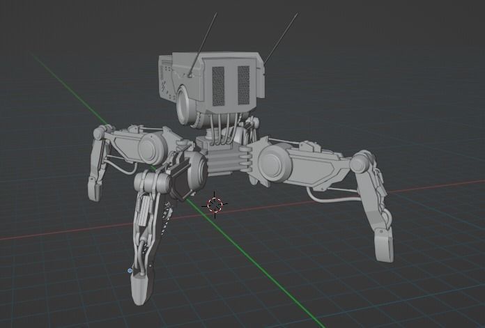 Sci-fi Spider Drone Low-poly 3D model_3