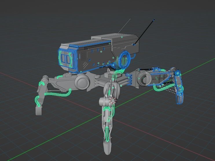 Sci-fi Spider Drone Low-poly 3D model_5