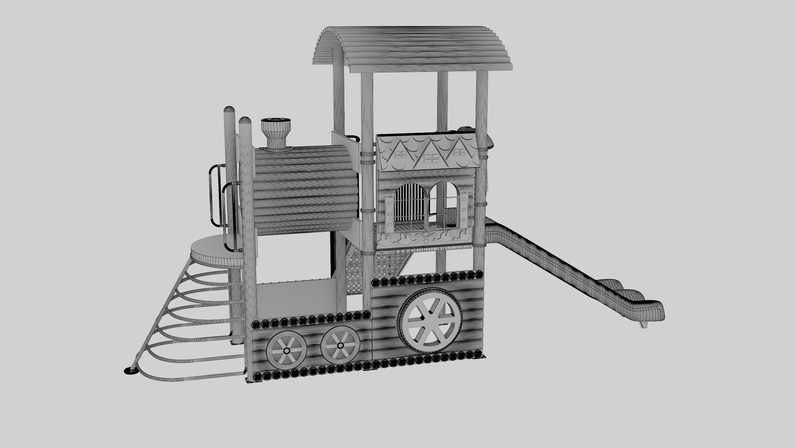 Train Style Playground 1 Low-poly 3D model_42