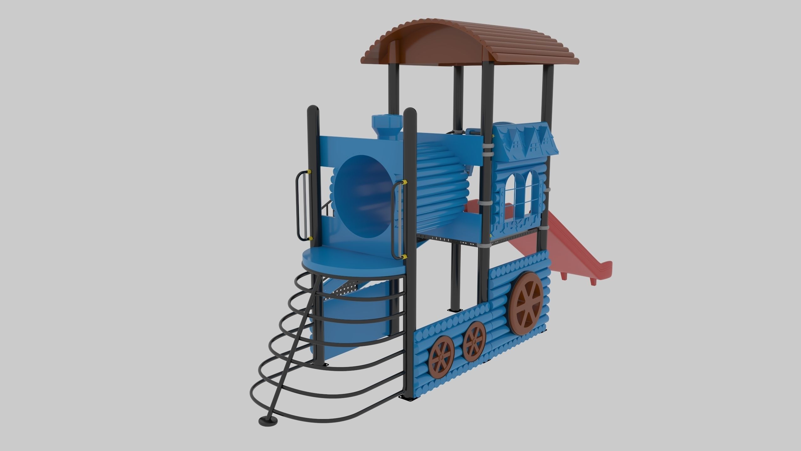 Train Style Playground 1 Low-poly 3D model_3