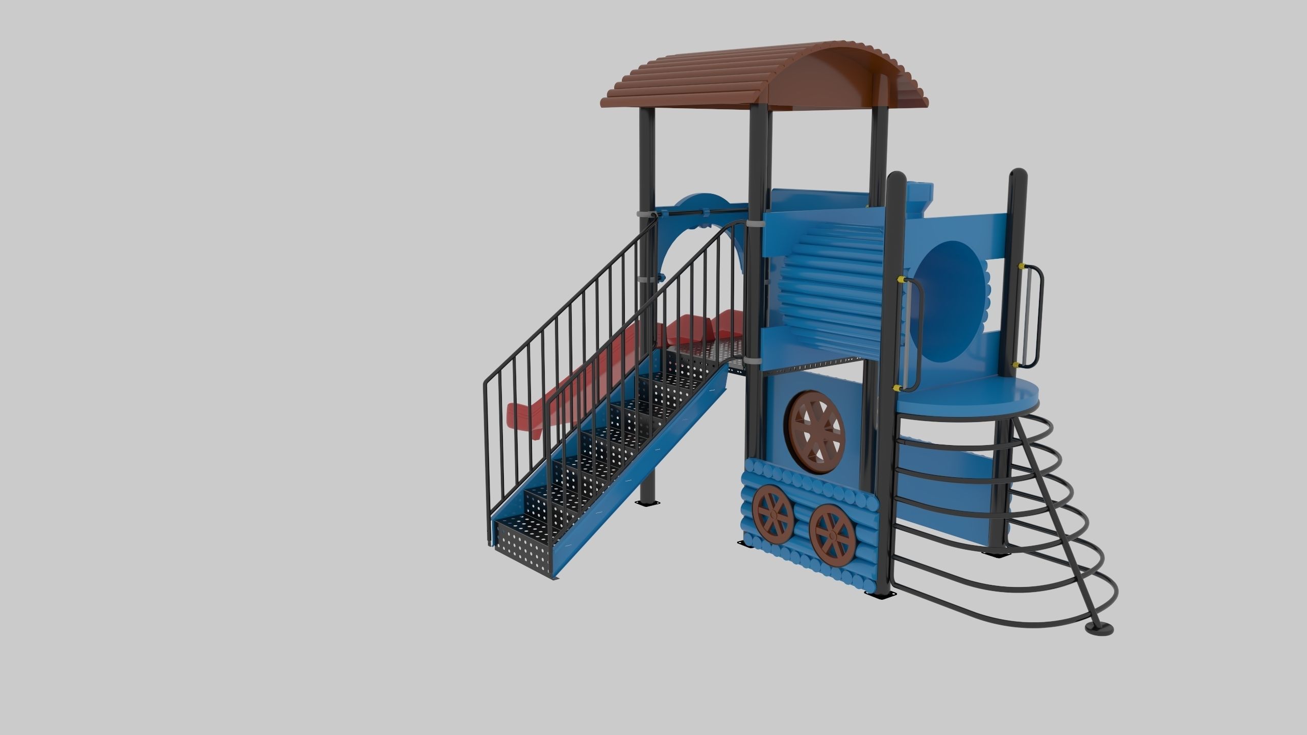 Train Style Playground 1 Low-poly 3D model_8