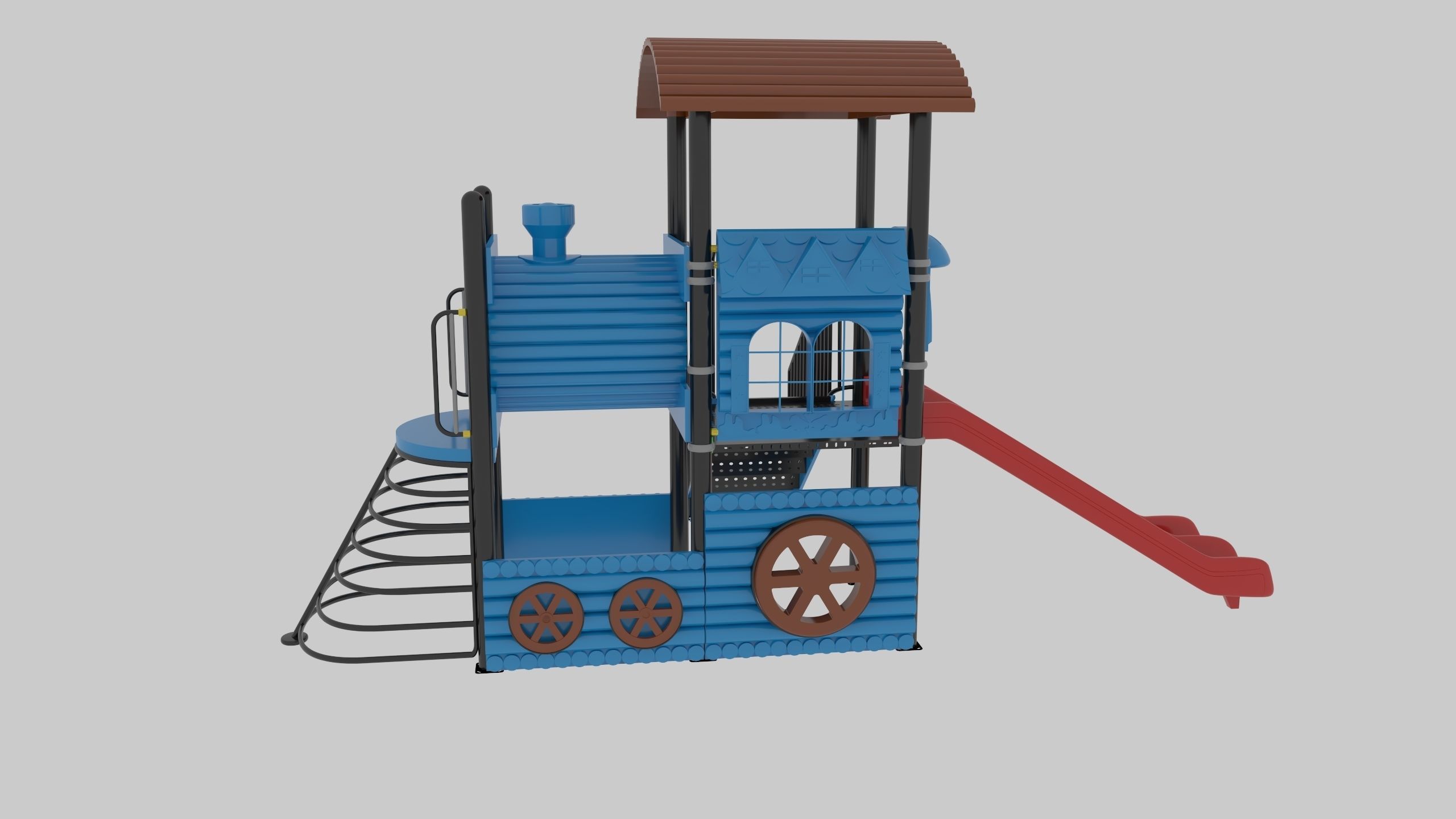 Train Style Playground 1 Low-poly 3D model_20