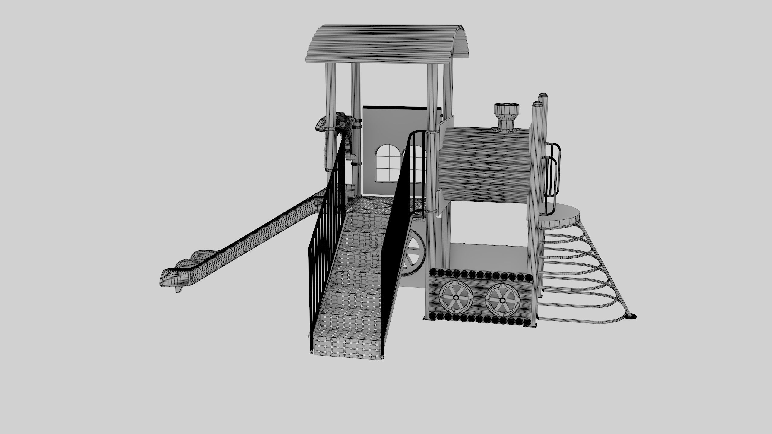 Train Style Playground 1 Low-poly 3D model_31