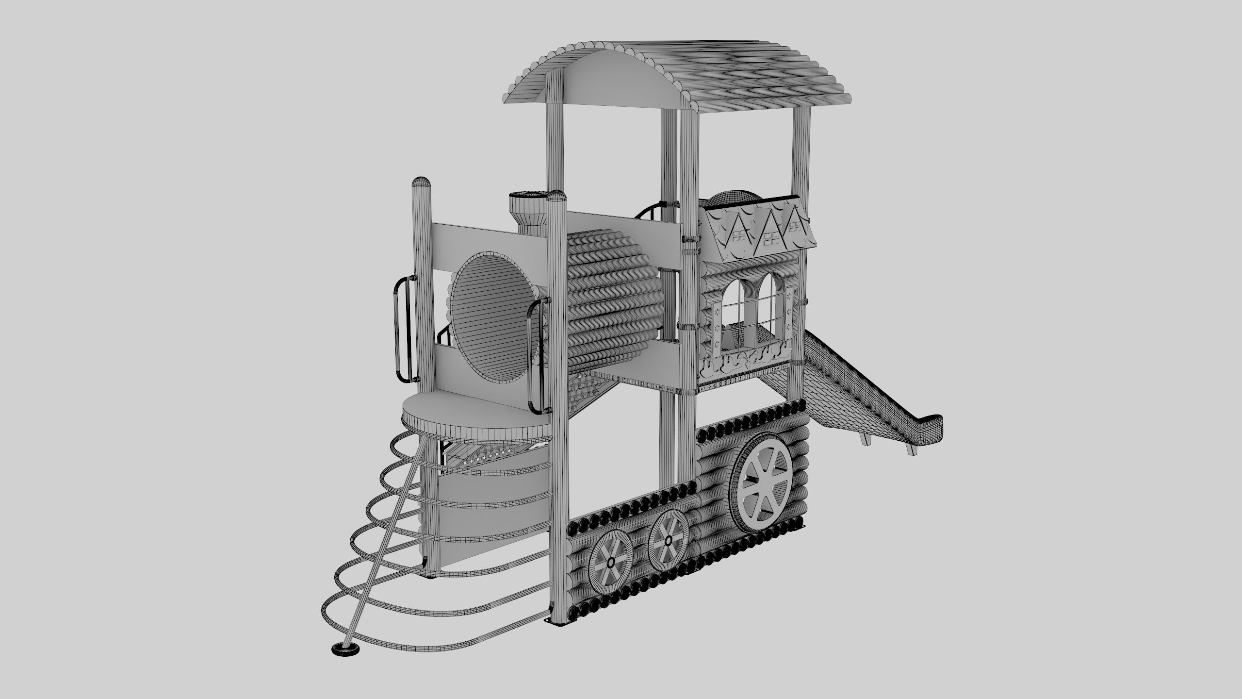 Train Style Playground 1 Low-poly 3D model_24