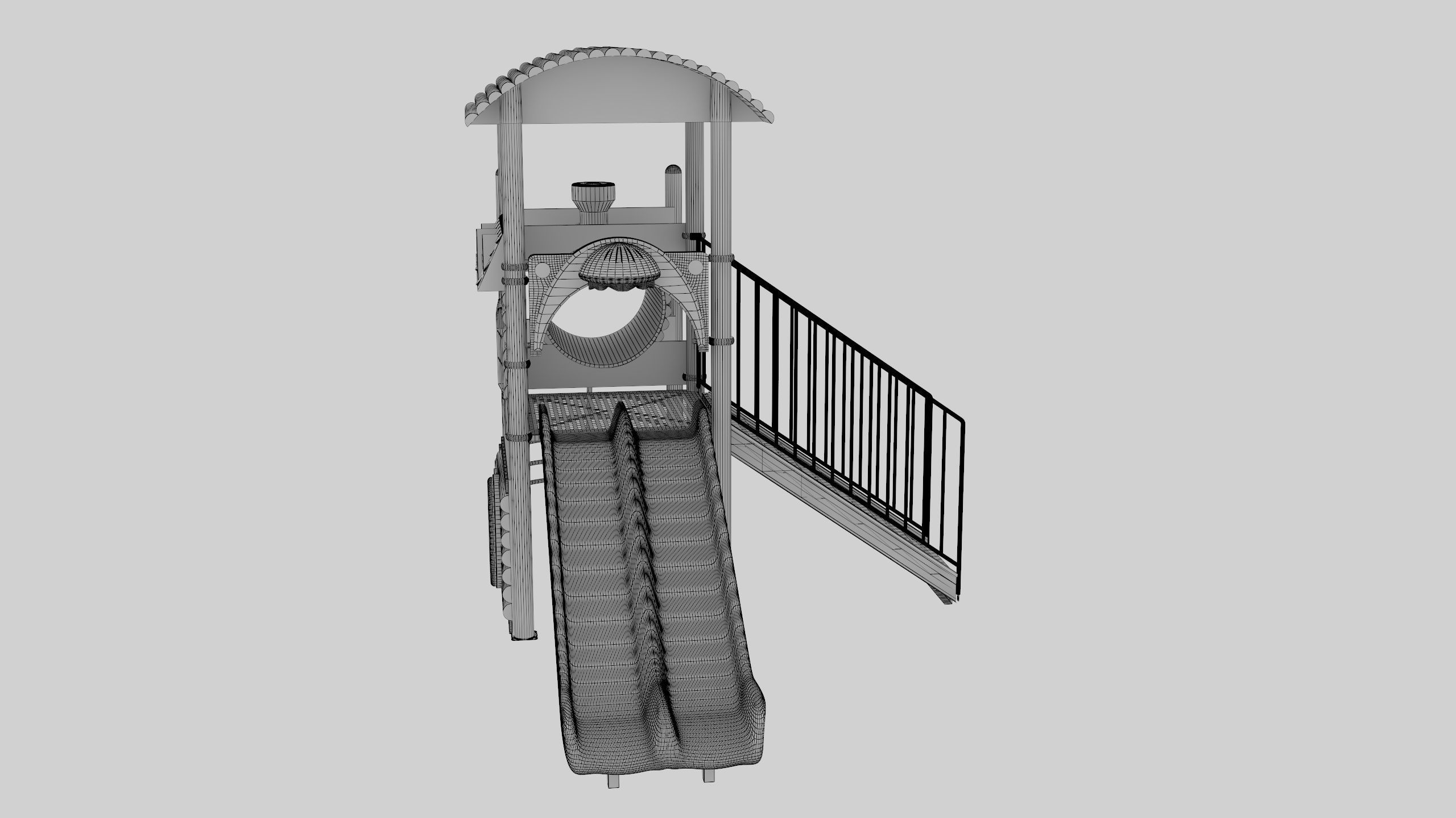 Train Style Playground 1 Low-poly 3D model_36