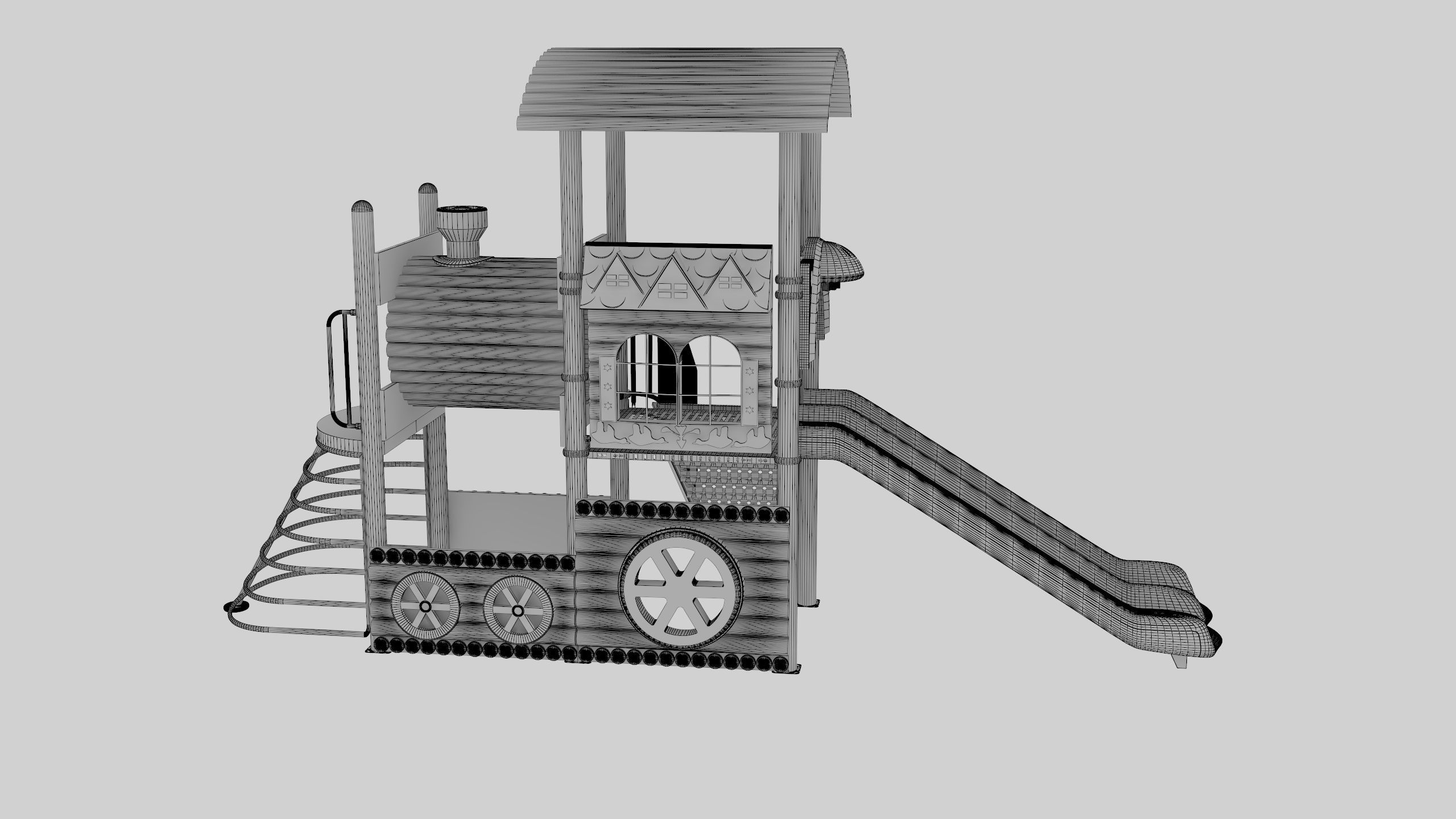 Train Style Playground 1 Low-poly 3D model_40