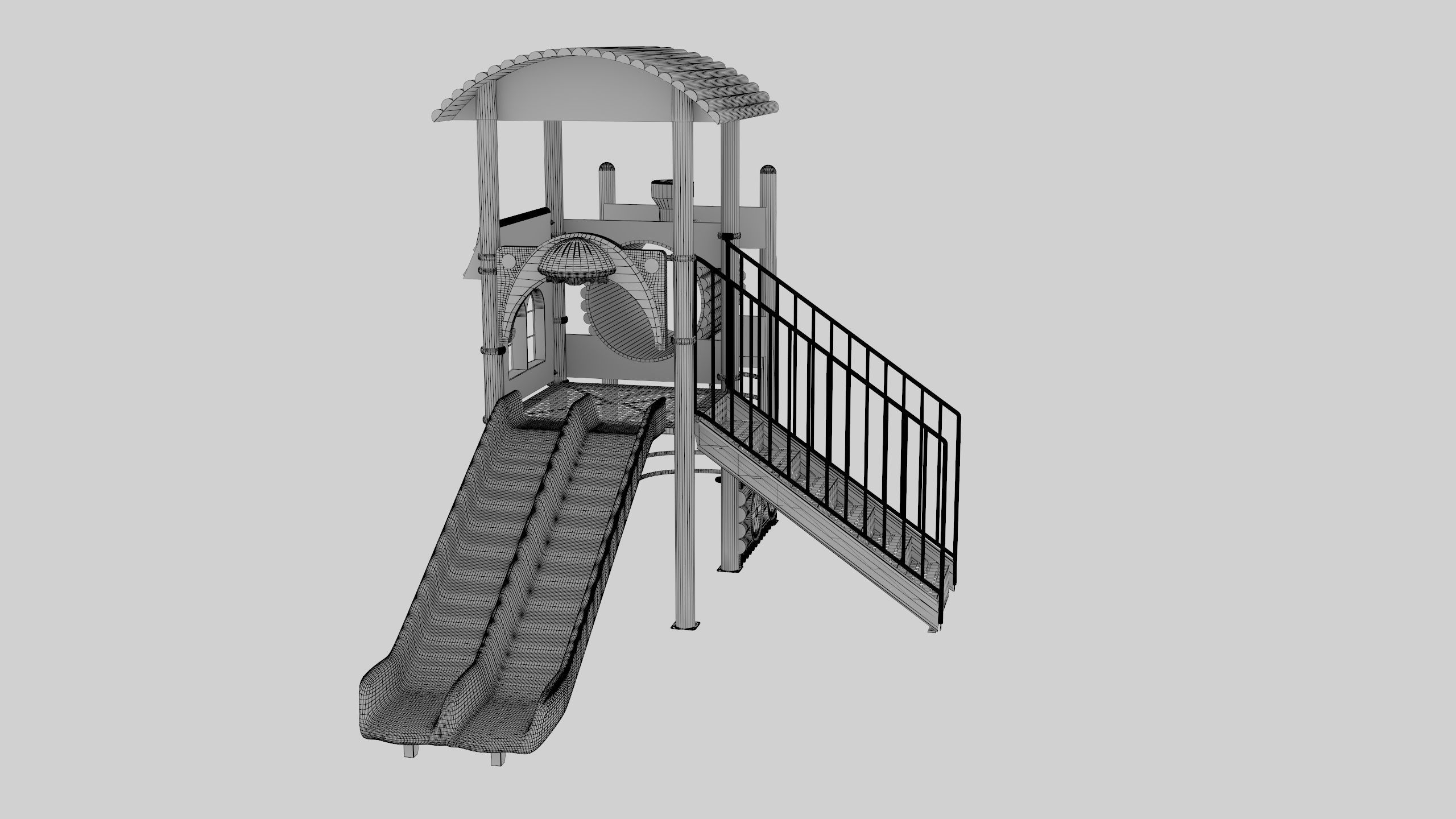 Train Style Playground 1 Low-poly 3D model_35