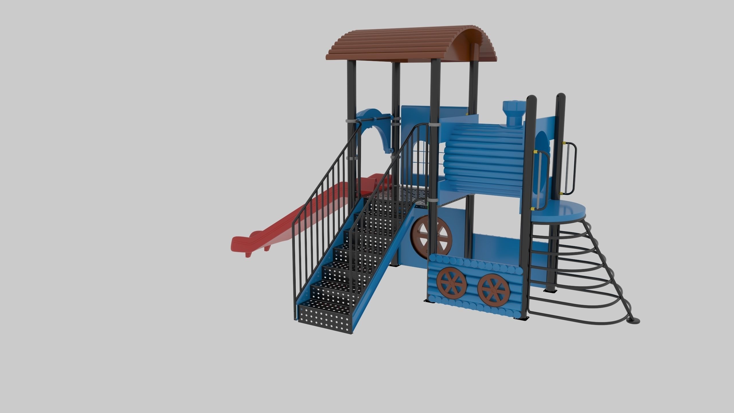 Train Style Playground 1 Low-poly 3D model_9
