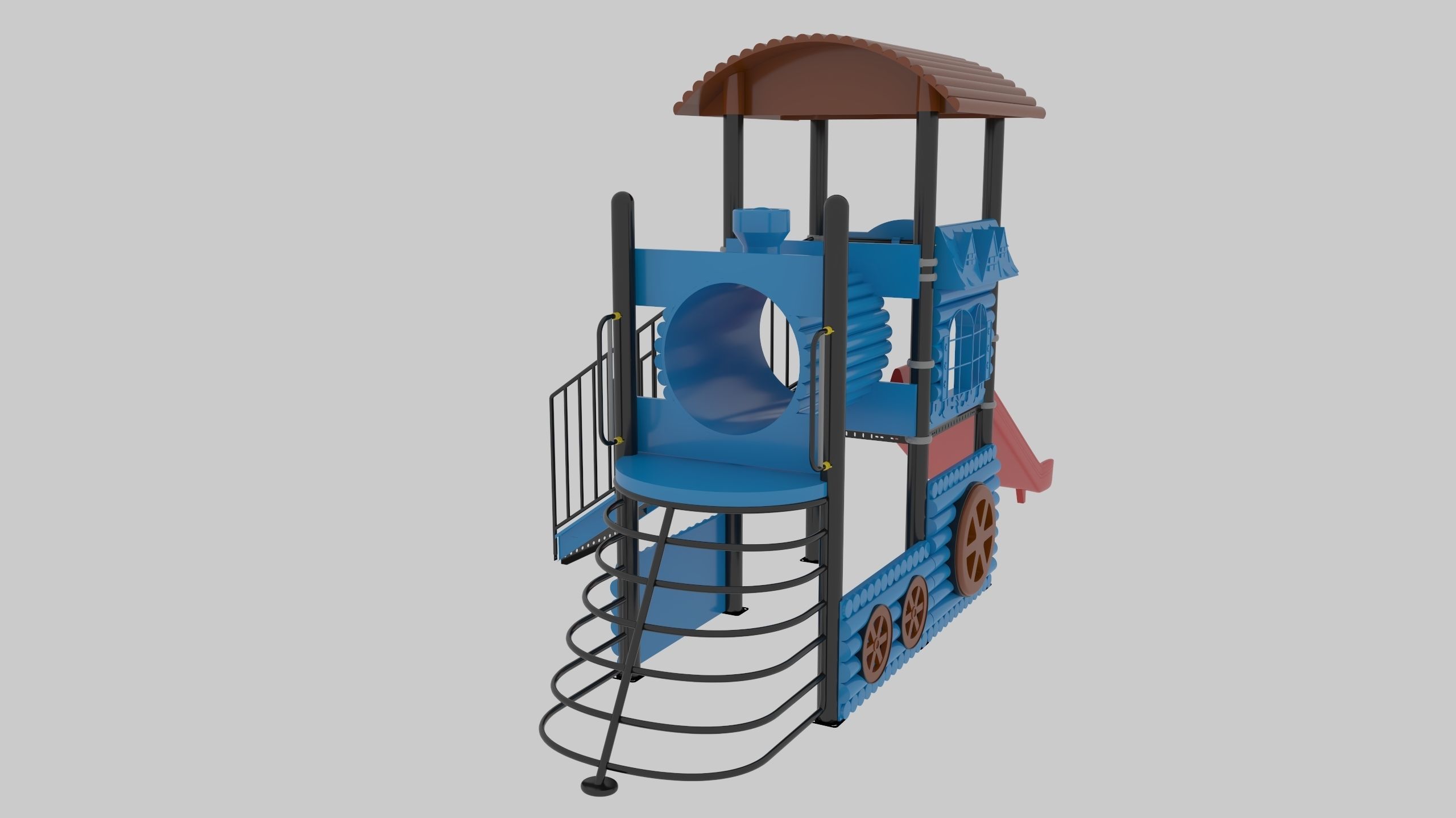 Train Style Playground 1 Low-poly 3D model_4