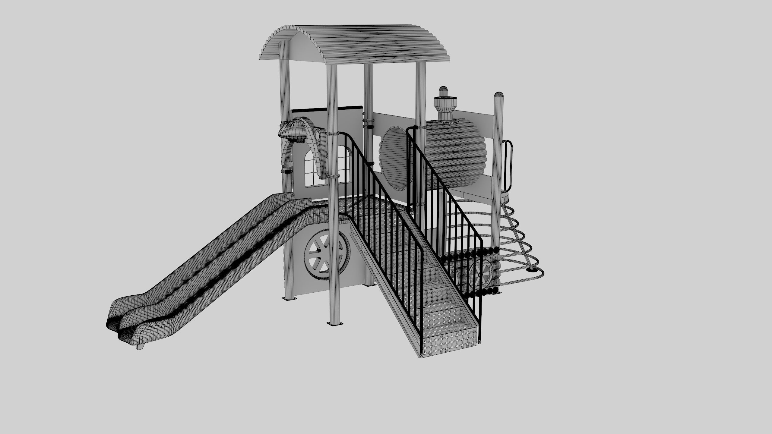 Train Style Playground 1 Low-poly 3D model_33