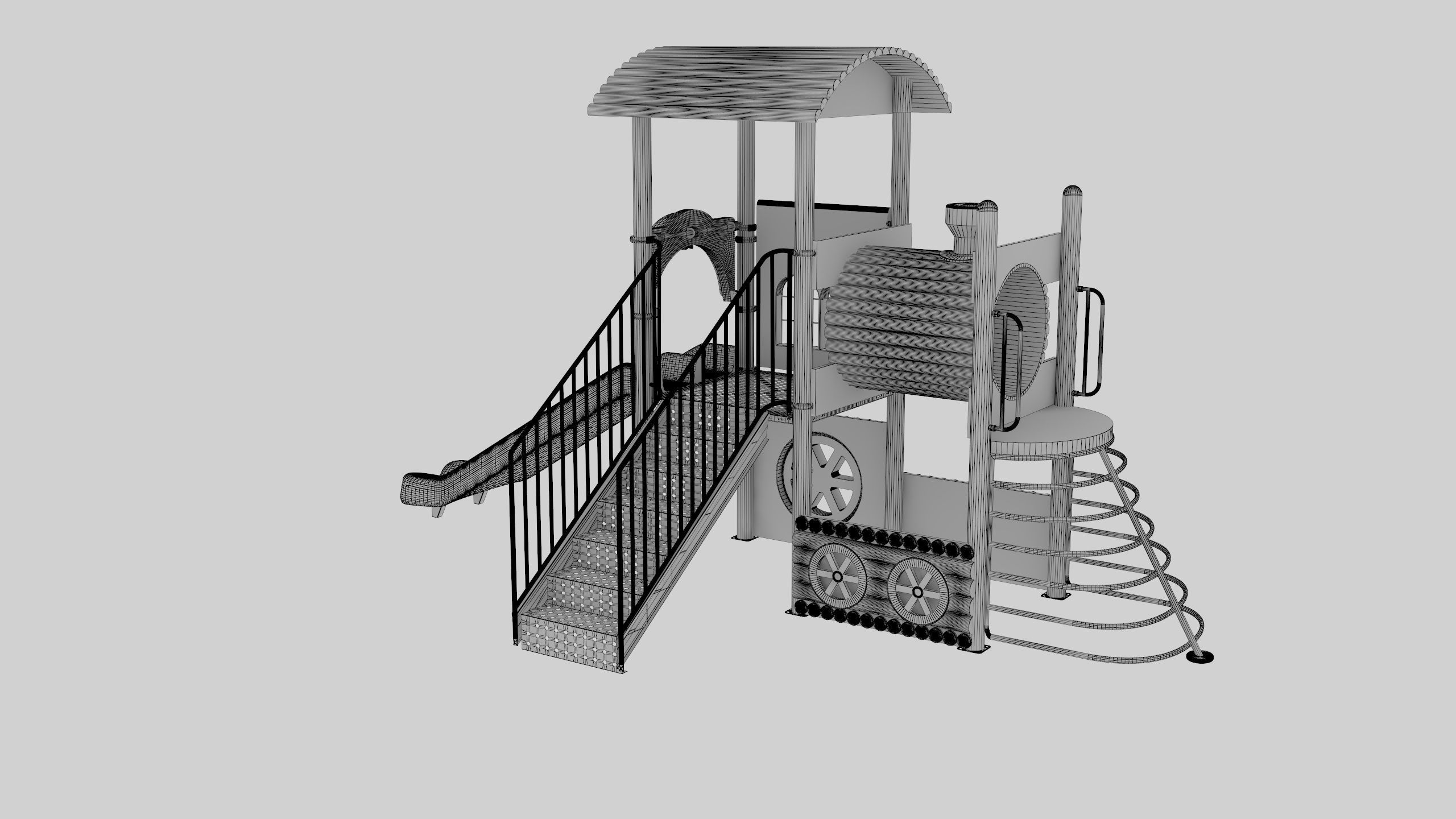 Train Style Playground 1 Low-poly 3D model_30