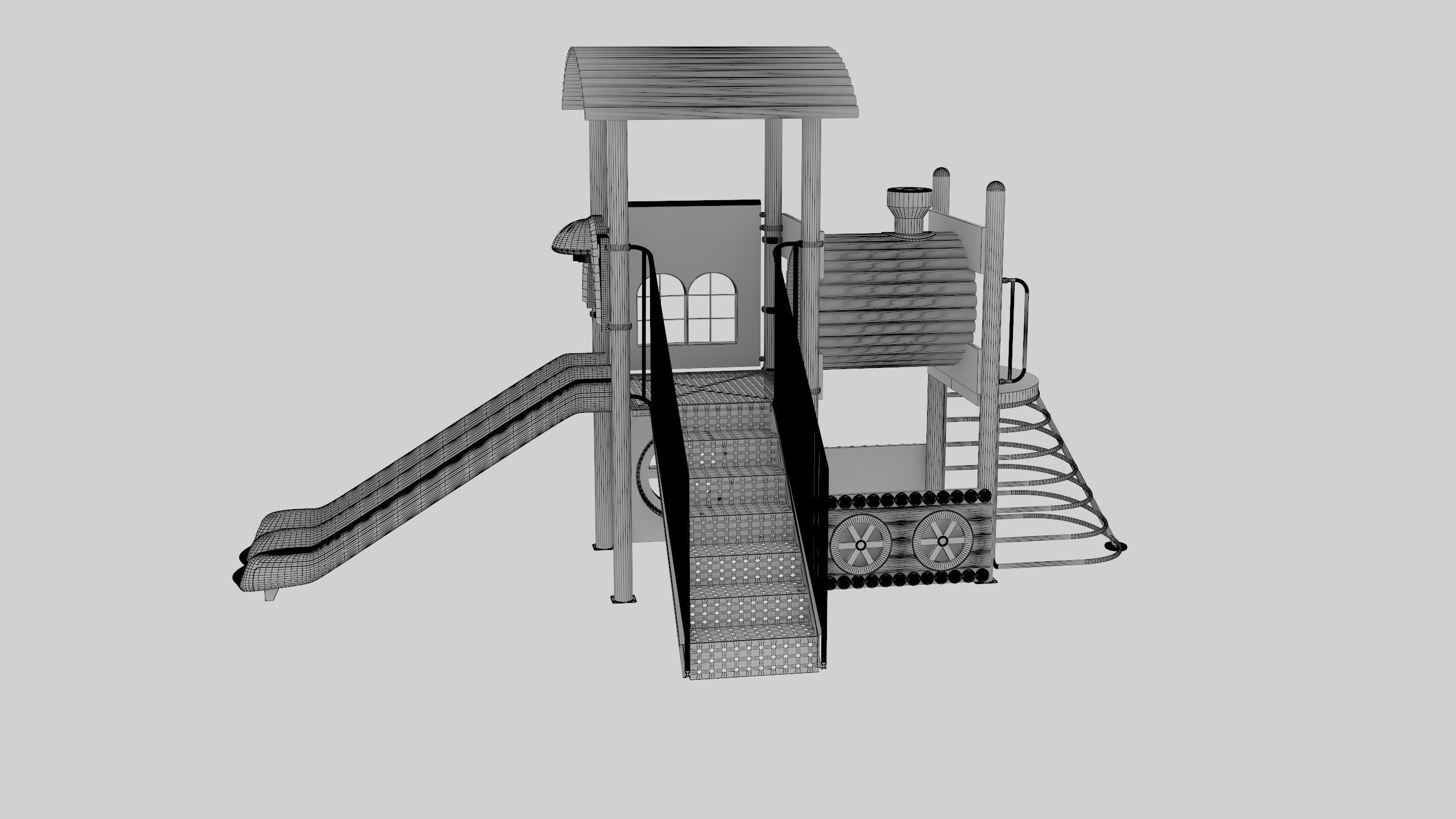 Train Style Playground 1 Low-poly 3D model_32