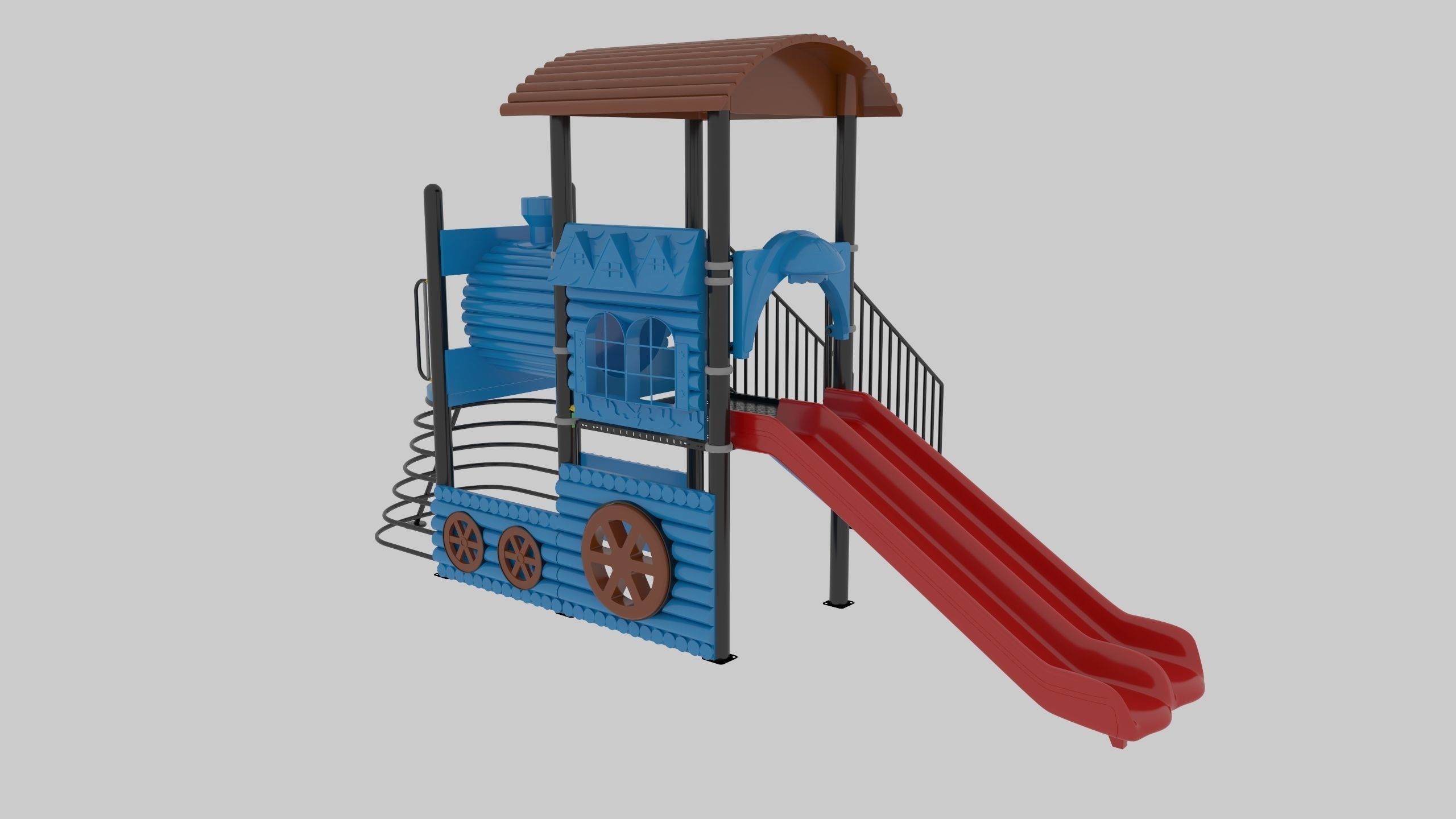 Train Style Playground 1 Low-poly 3D model_17
