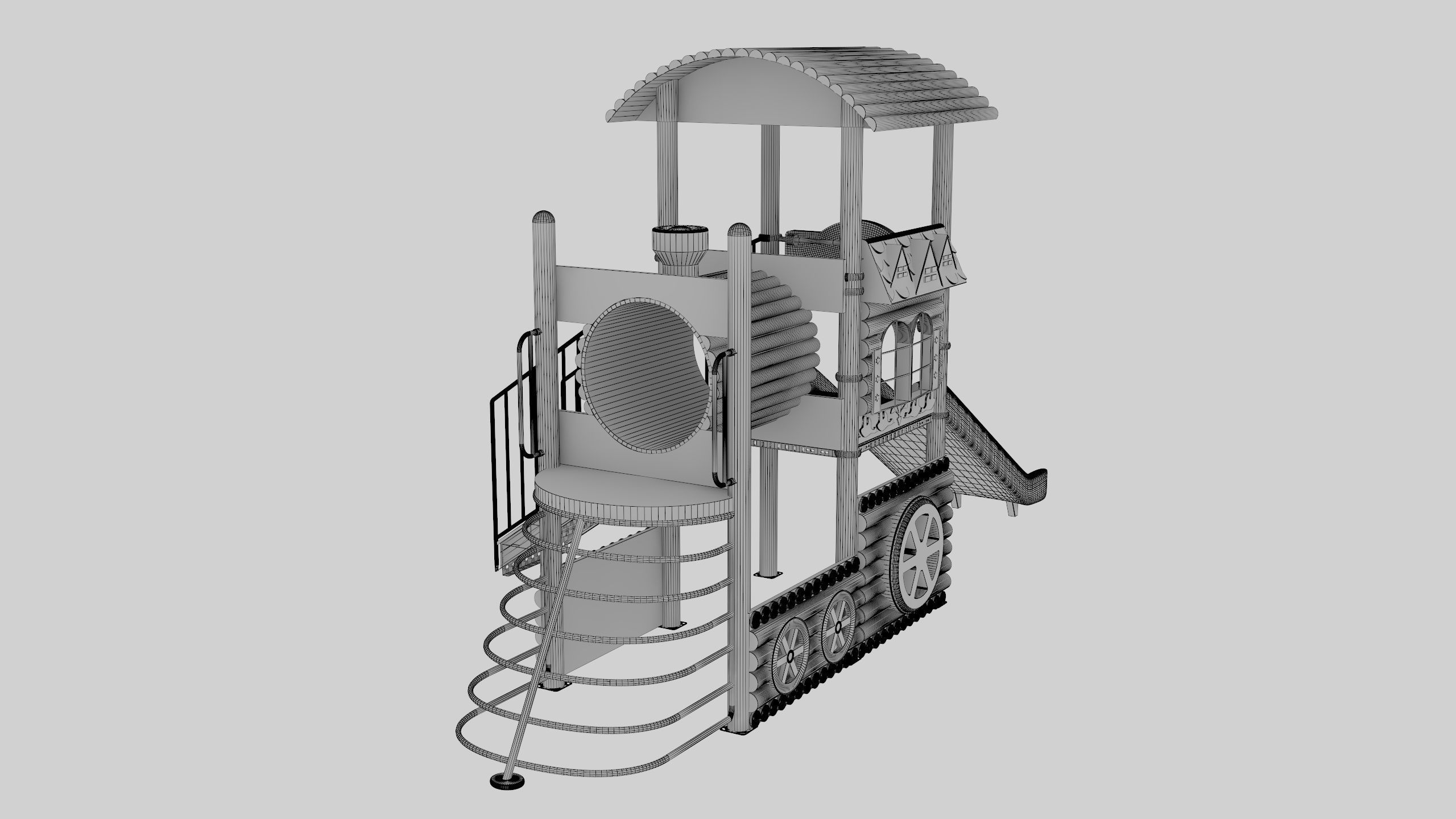 Train Style Playground 1 Low-poly 3D model_25