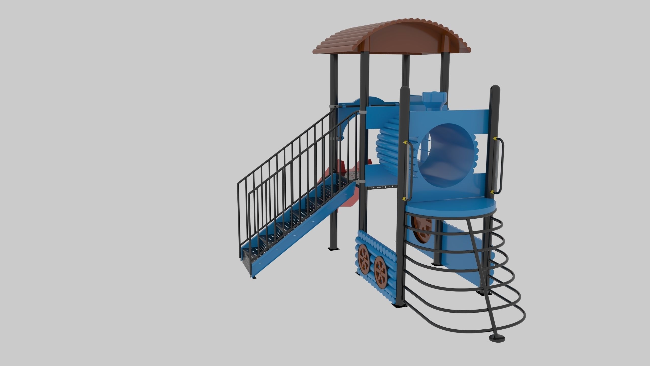 Train Style Playground 1 Low-poly 3D model_7