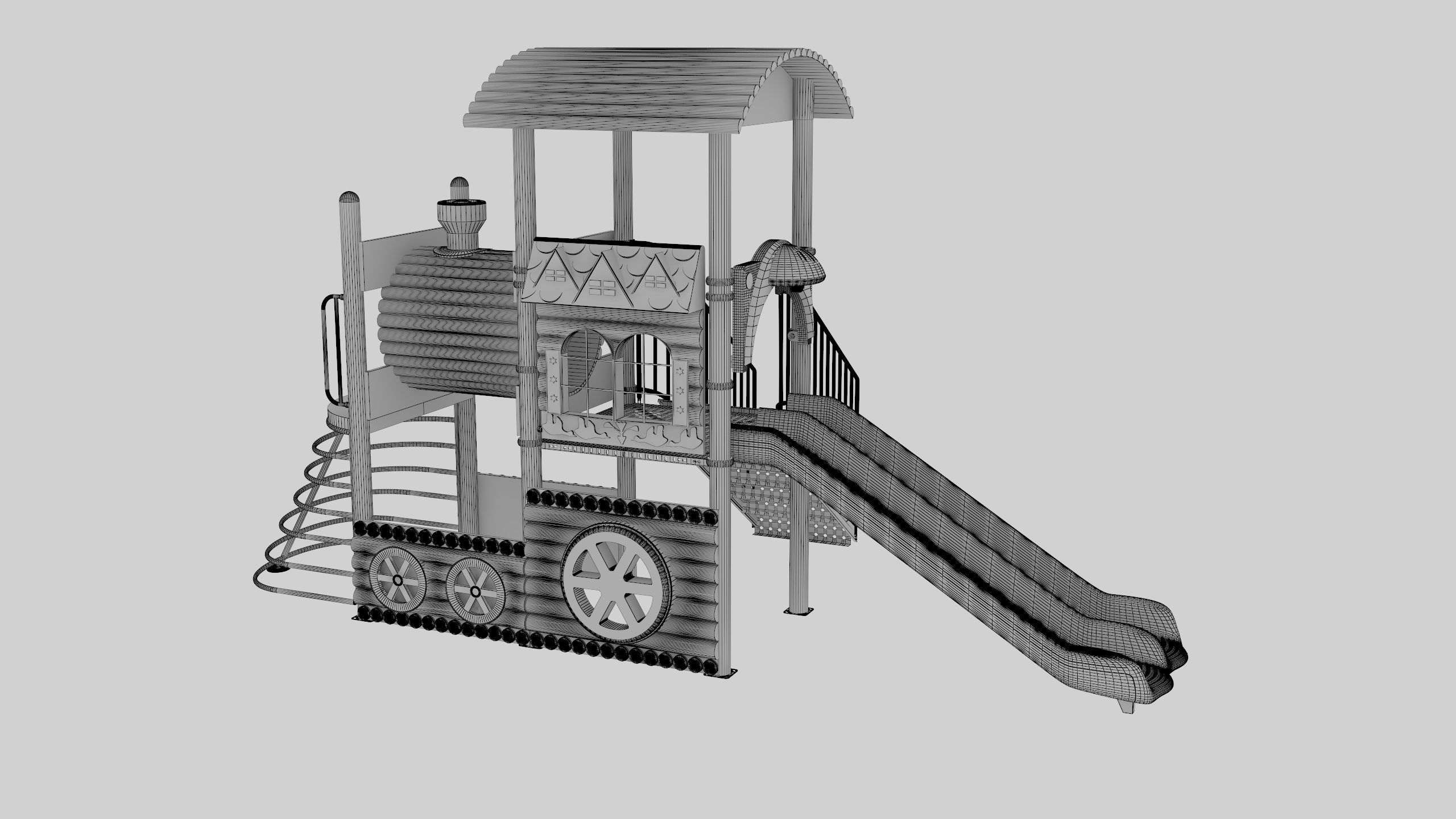 Train Style Playground 1 Low-poly 3D model_39