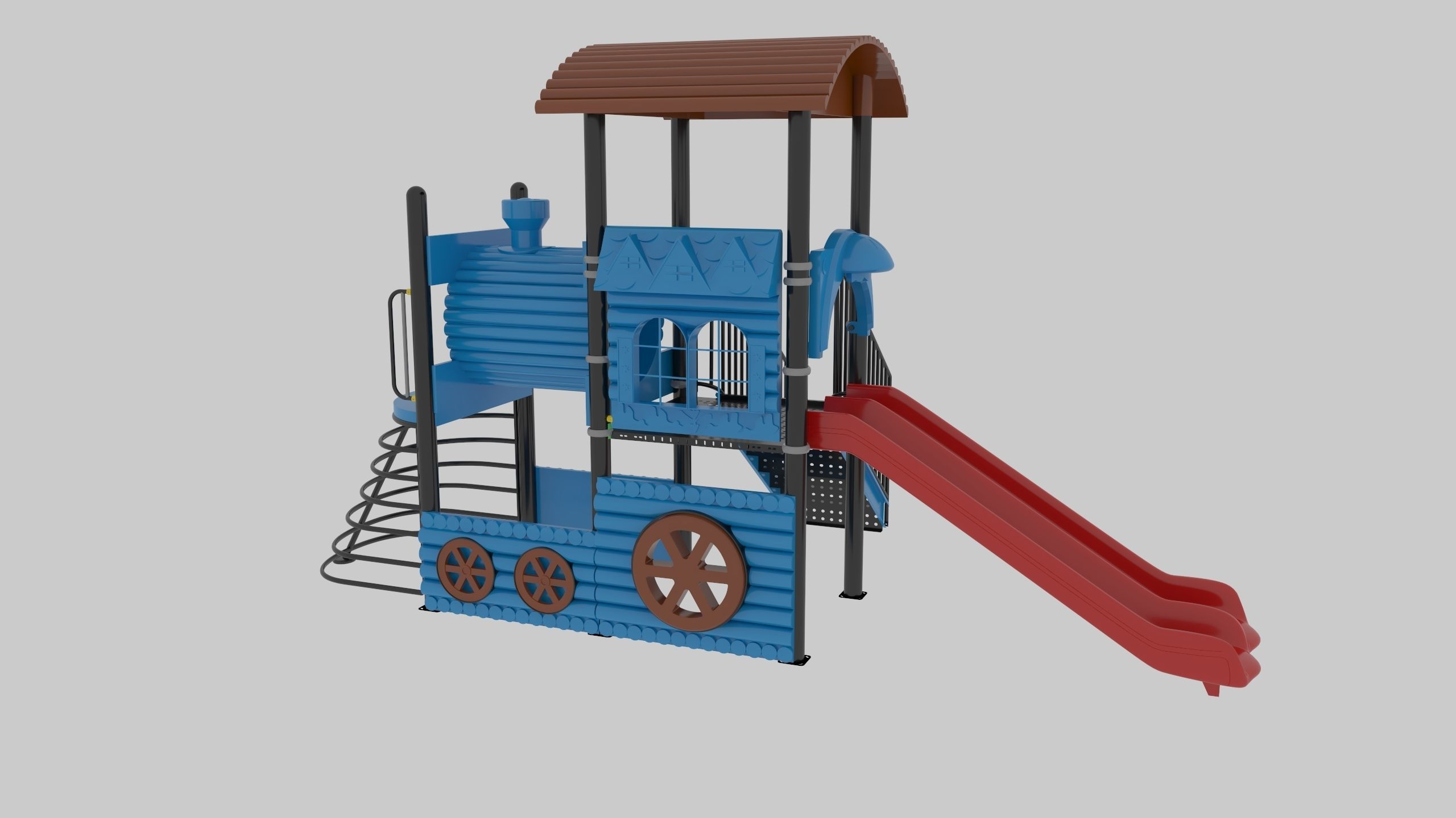 Train Style Playground 1 Low-poly 3D model_18
