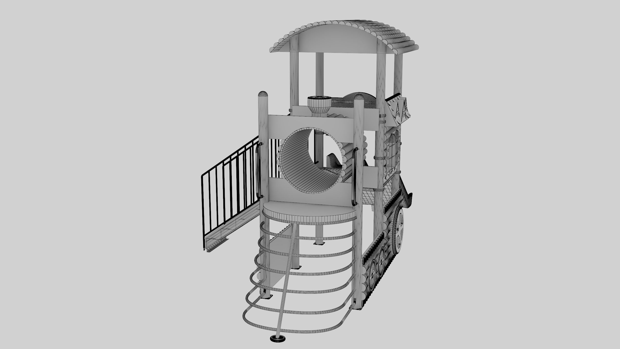 Train Style Playground 1 Low-poly 3D model_26