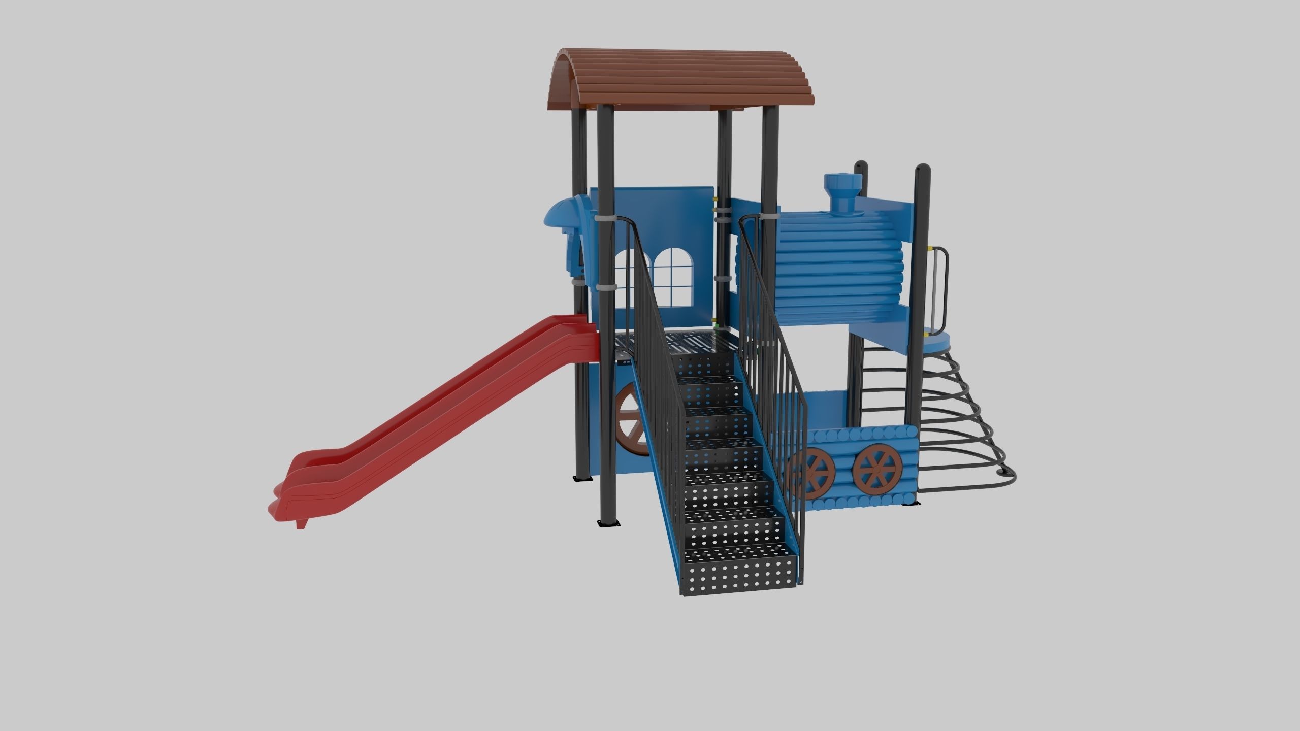 Train Style Playground 1 Low-poly 3D model_11