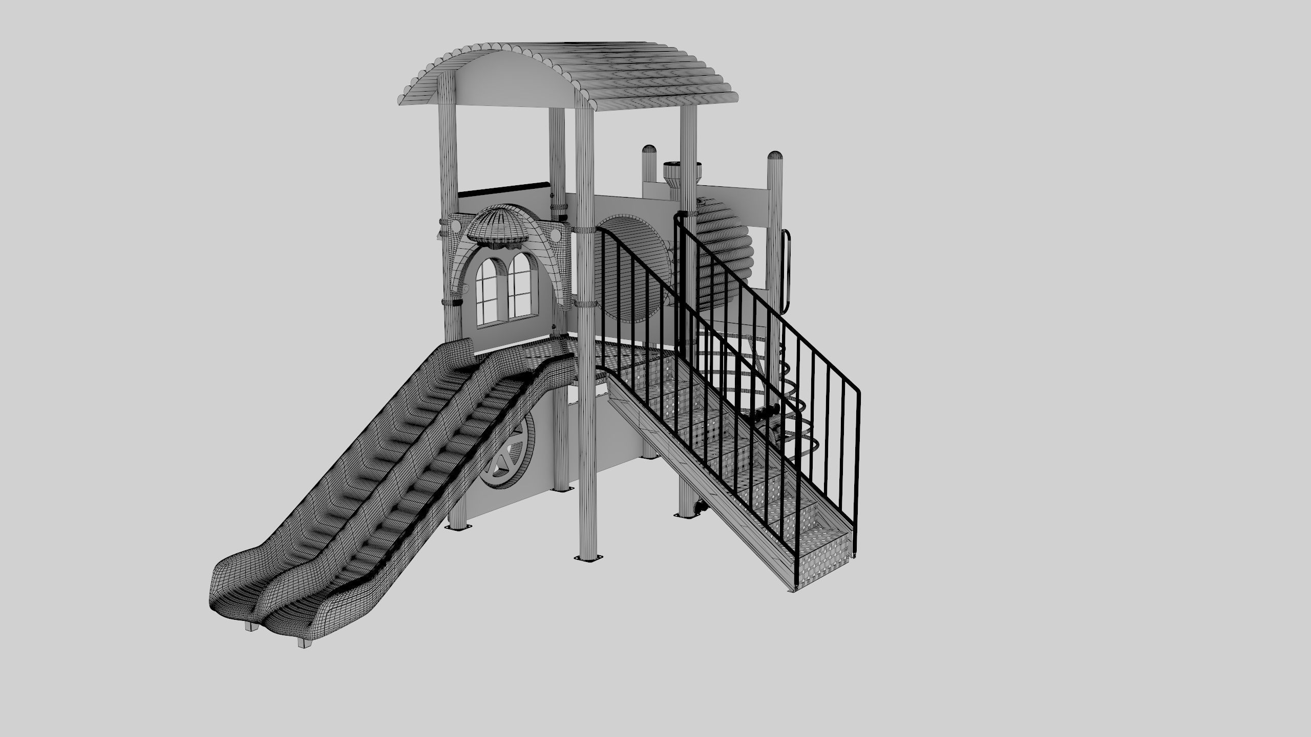 Train Style Playground 1 Low-poly 3D model_34