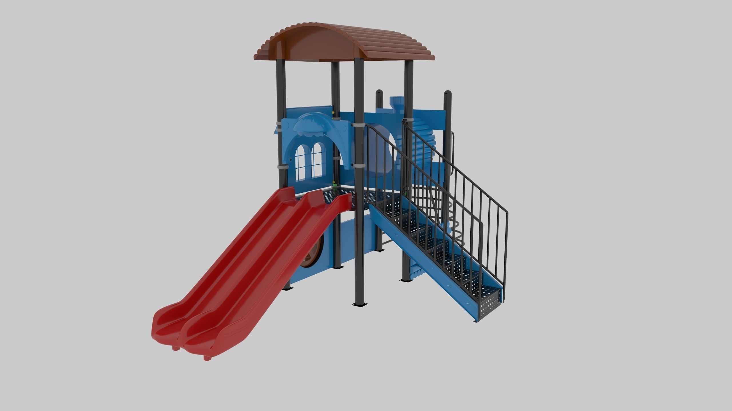 Train Style Playground 1 Low-poly 3D model_13