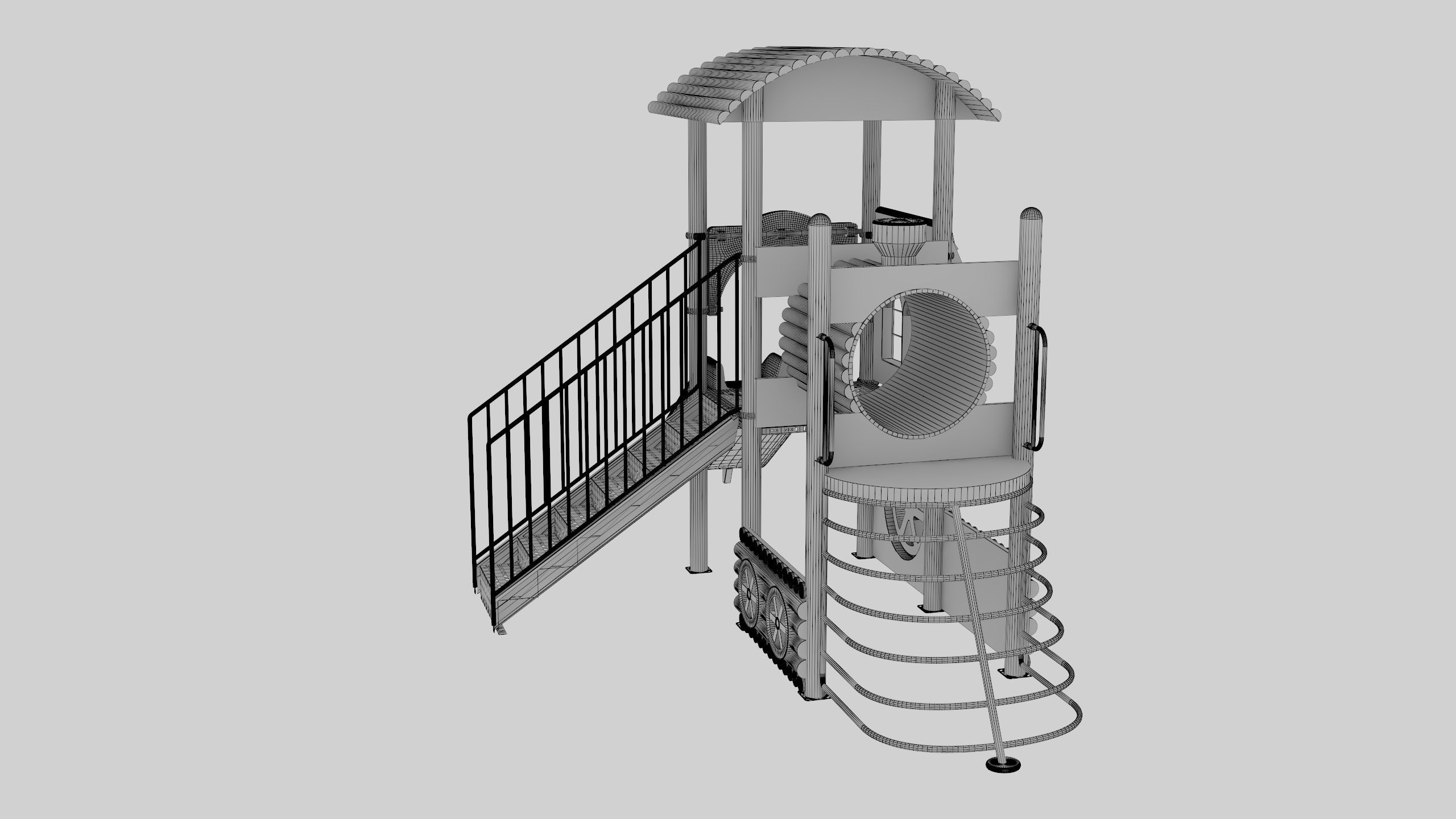 Train Style Playground 1 Low-poly 3D model_28