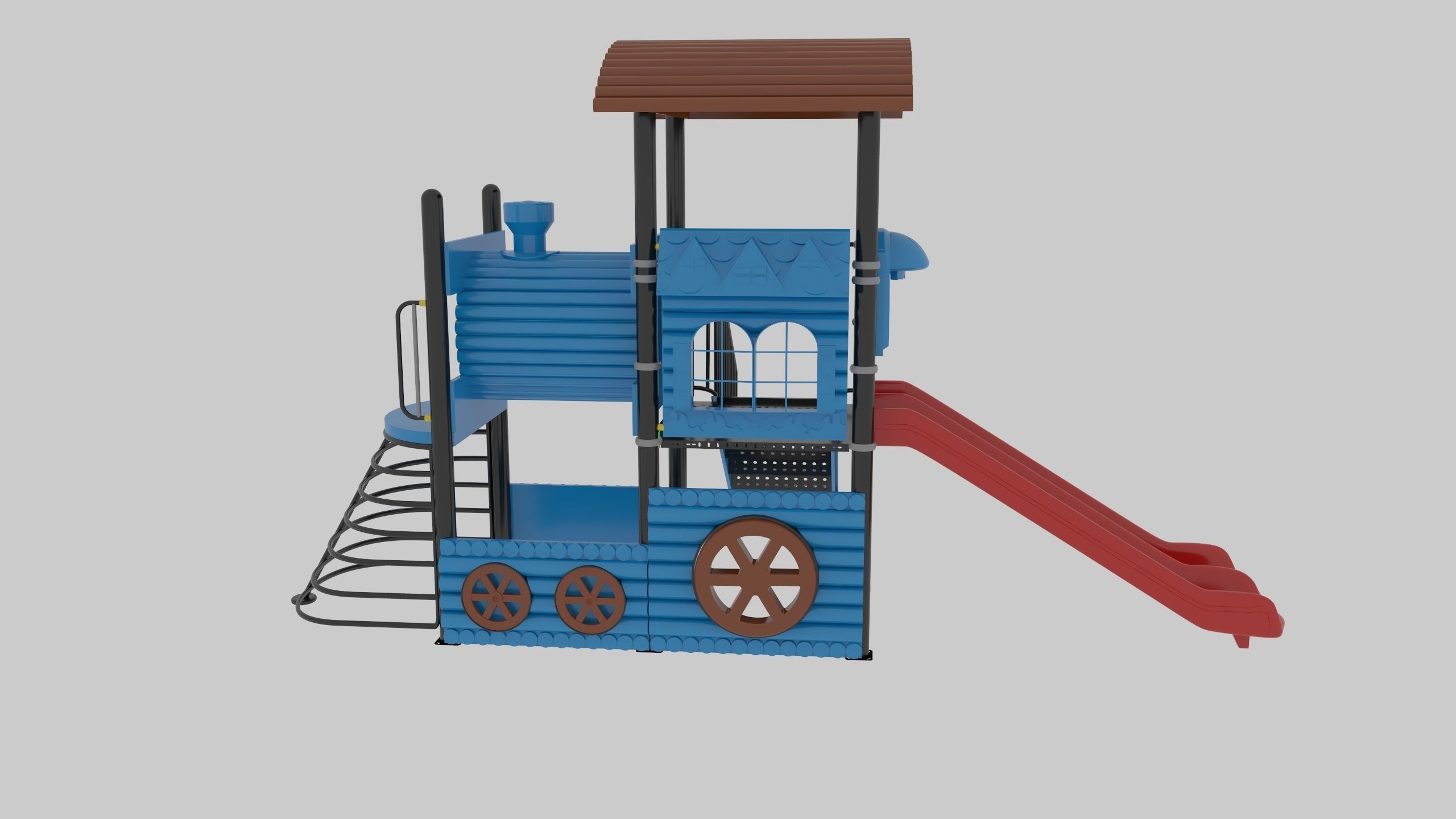 Train Style Playground 1 Low-poly 3D model_19