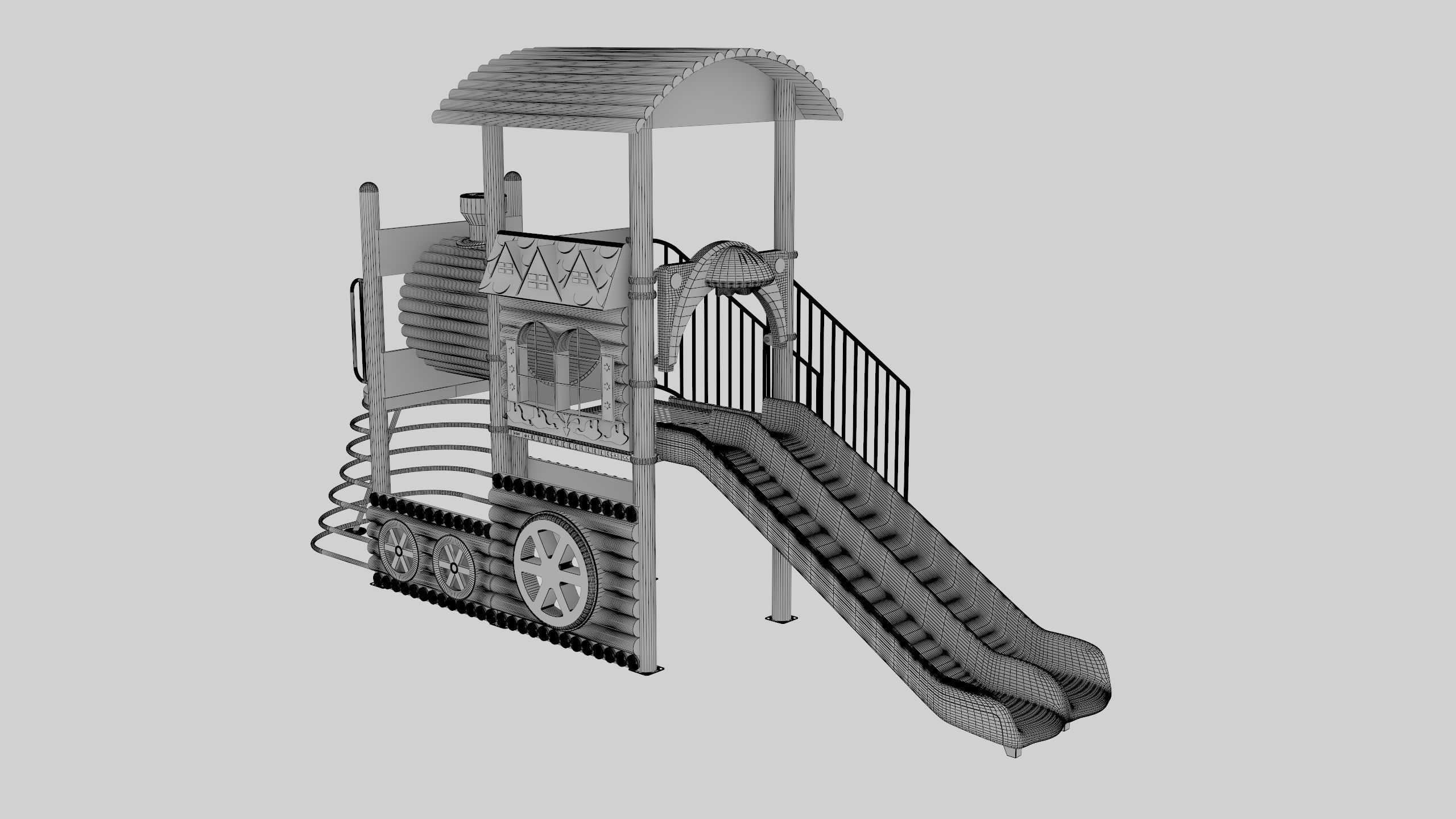 Train Style Playground 1 Low-poly 3D model_38
