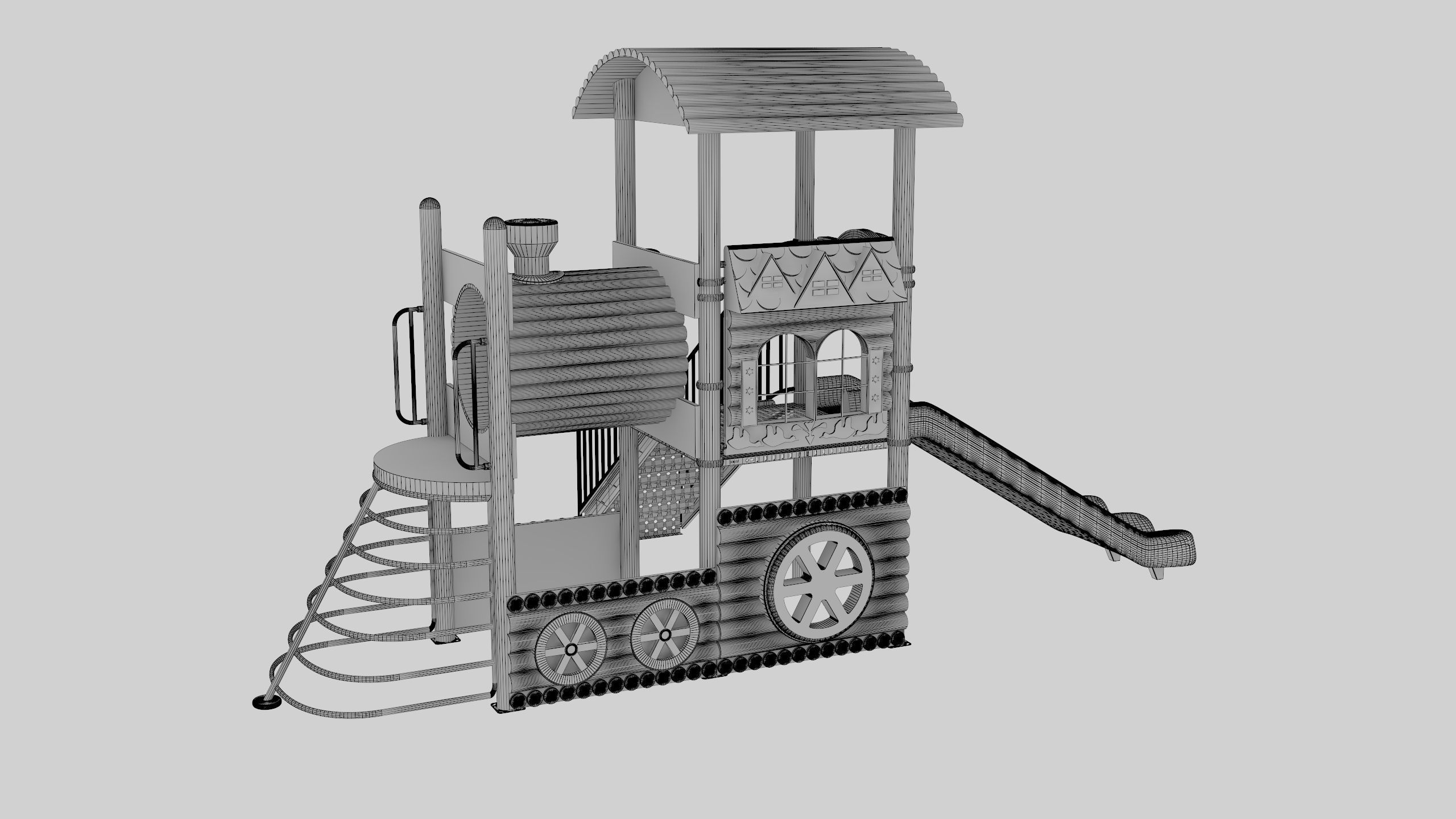 Train Style Playground 1 Low-poly 3D model_43