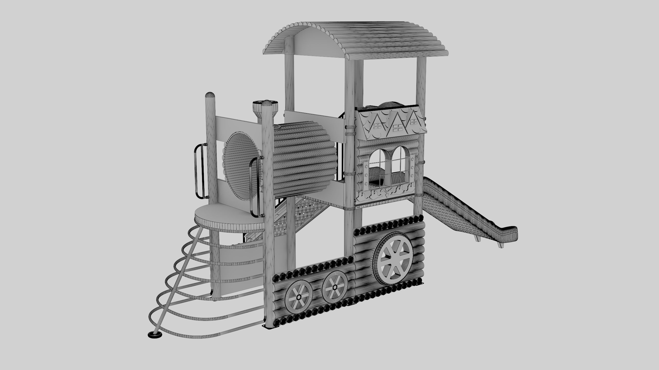 Train Style Playground 1 Low-poly 3D model_23