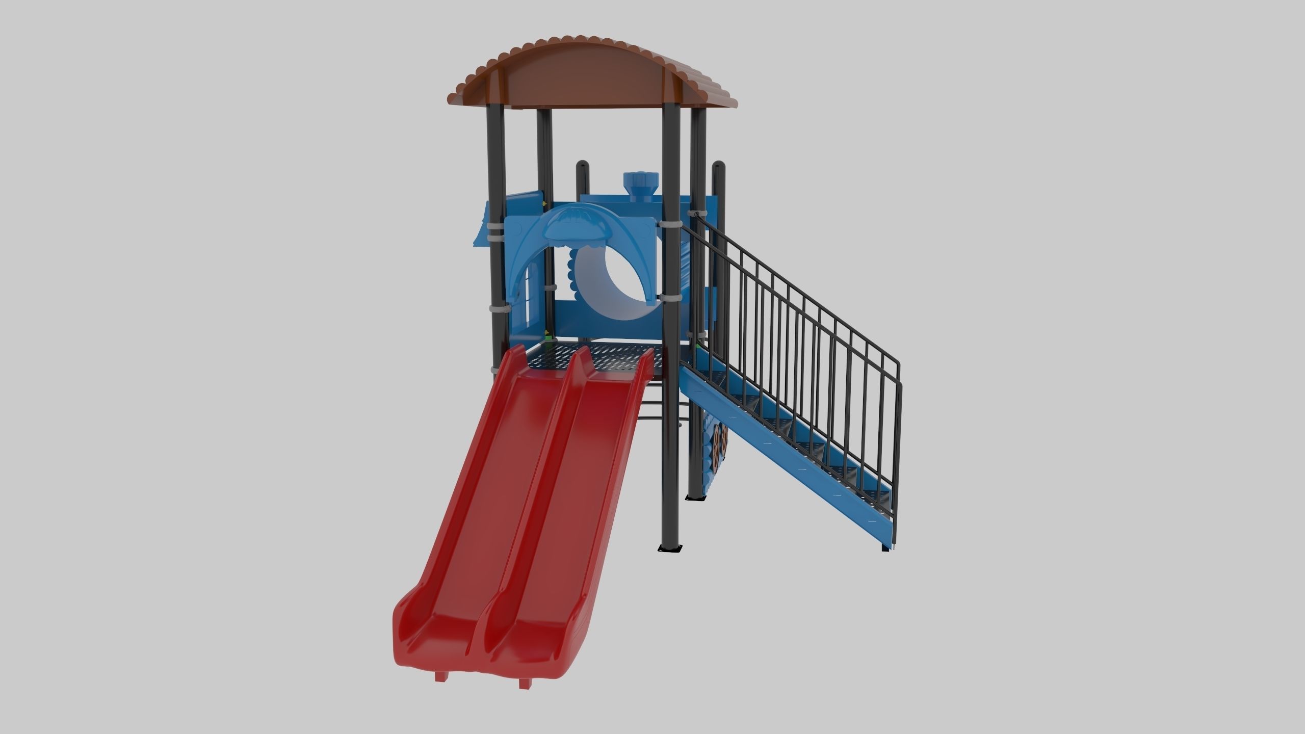 Train Style Playground 1 Low-poly 3D model_14