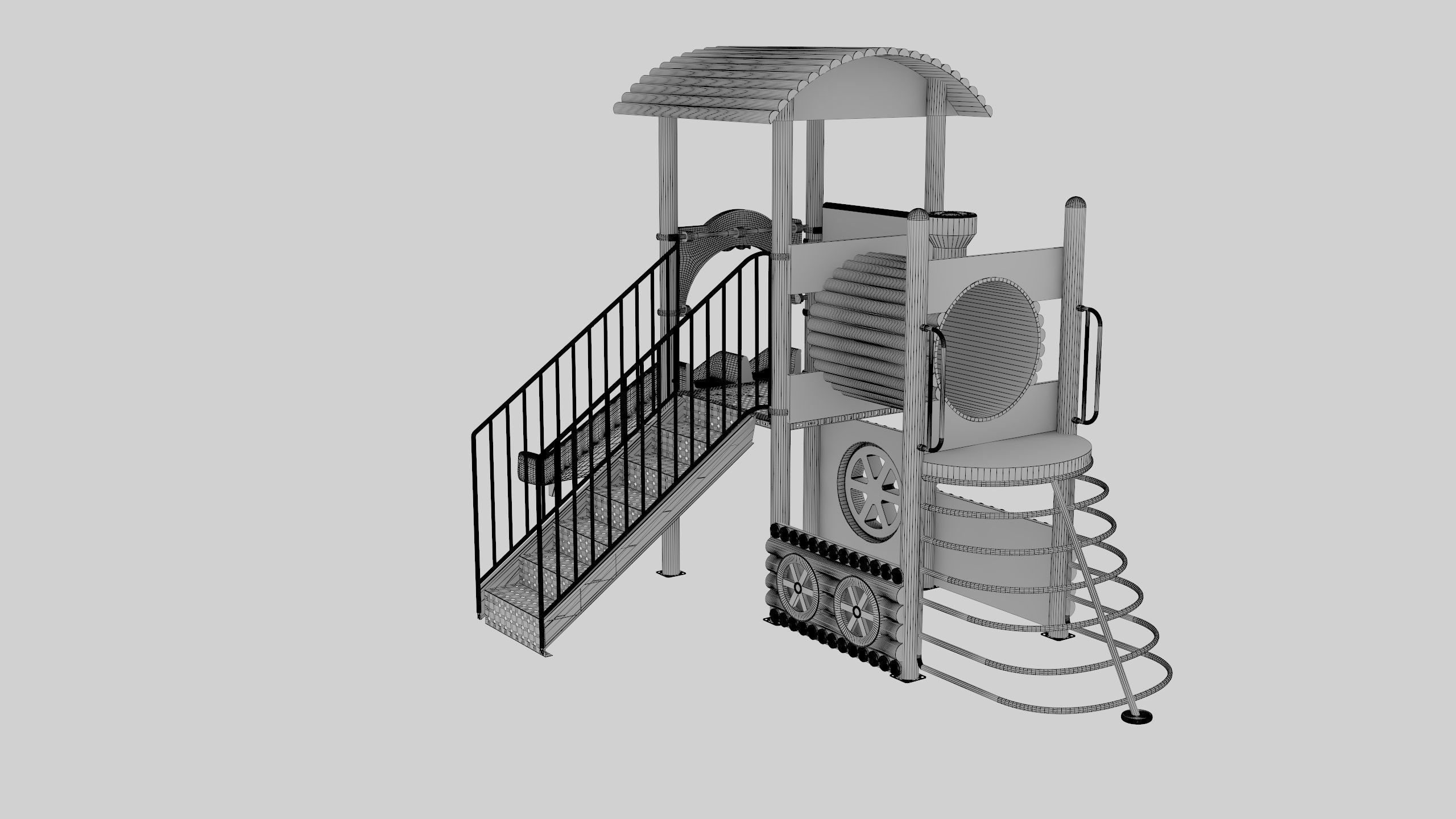 Train Style Playground 1 Low-poly 3D model_29