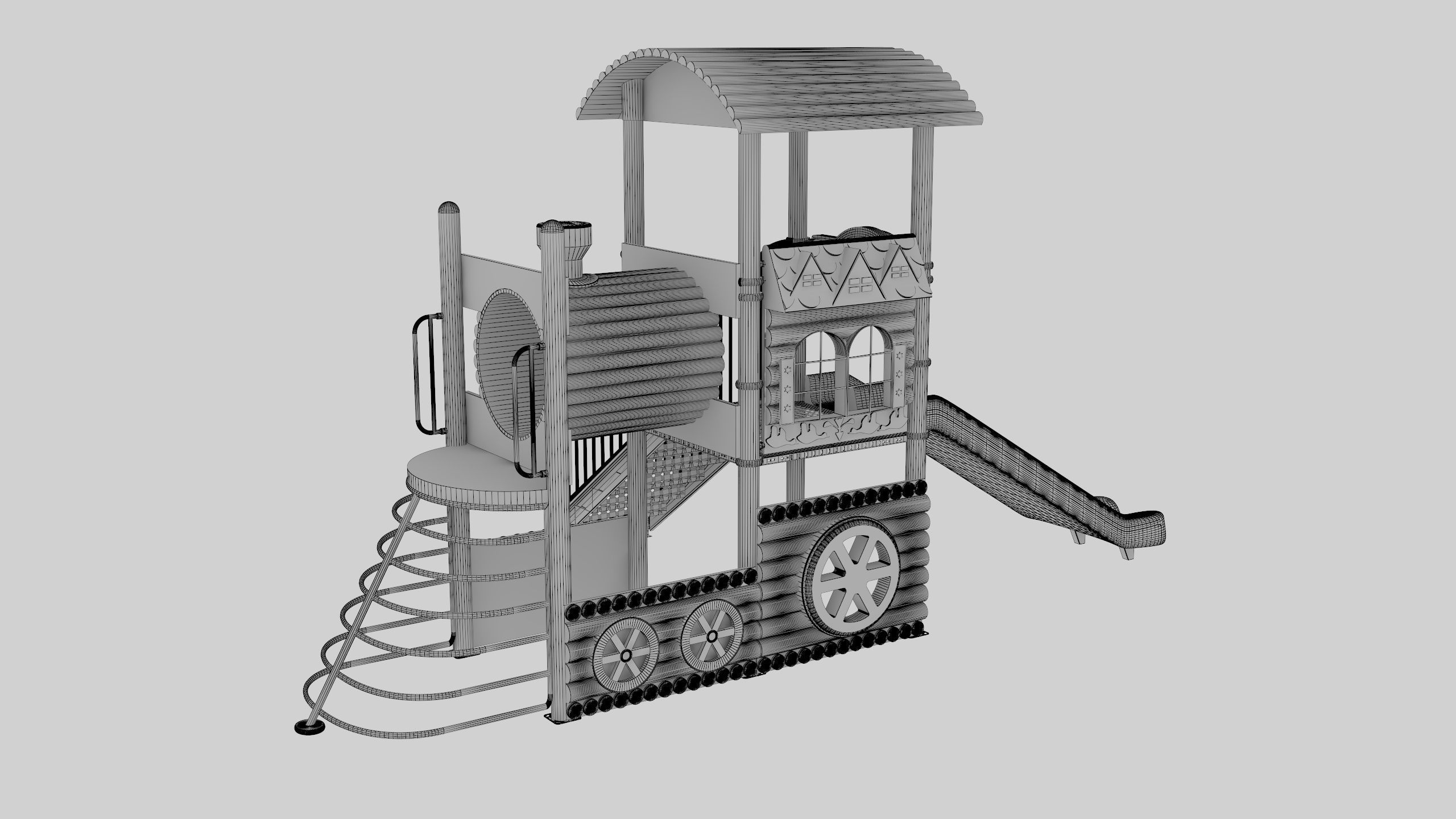 Train Style Playground 1 Low-poly 3D model_22