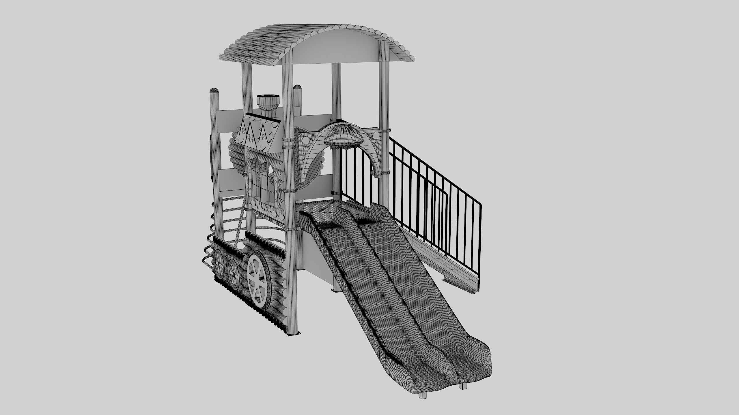 Train Style Playground 1 Low-poly 3D model_37